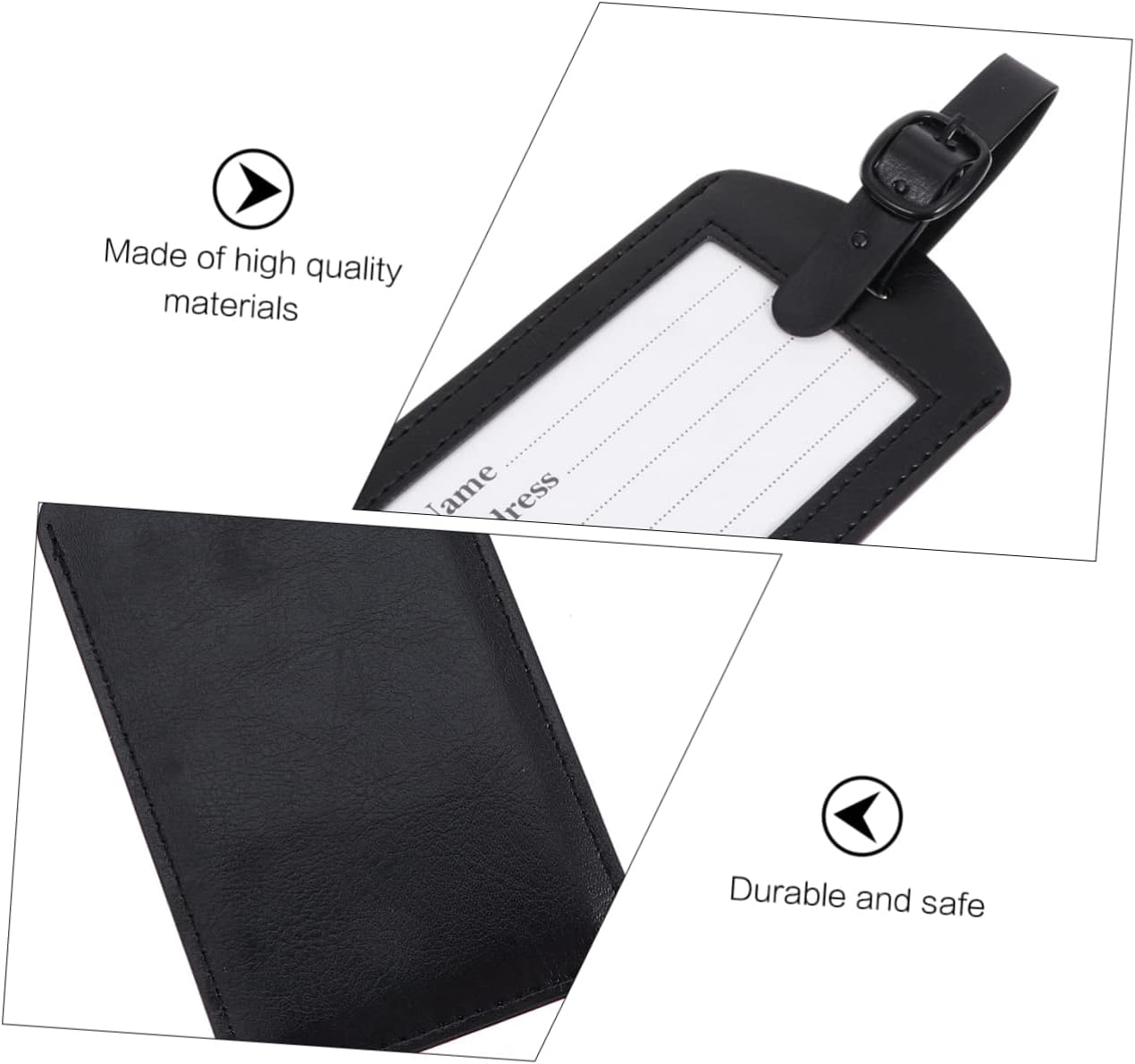 VALICLUD 15Pcs Pu Leather Luggage Tags Id Labels Travel Baggage Identifier Design for Easy Luggage Recognition at Airports image number 3