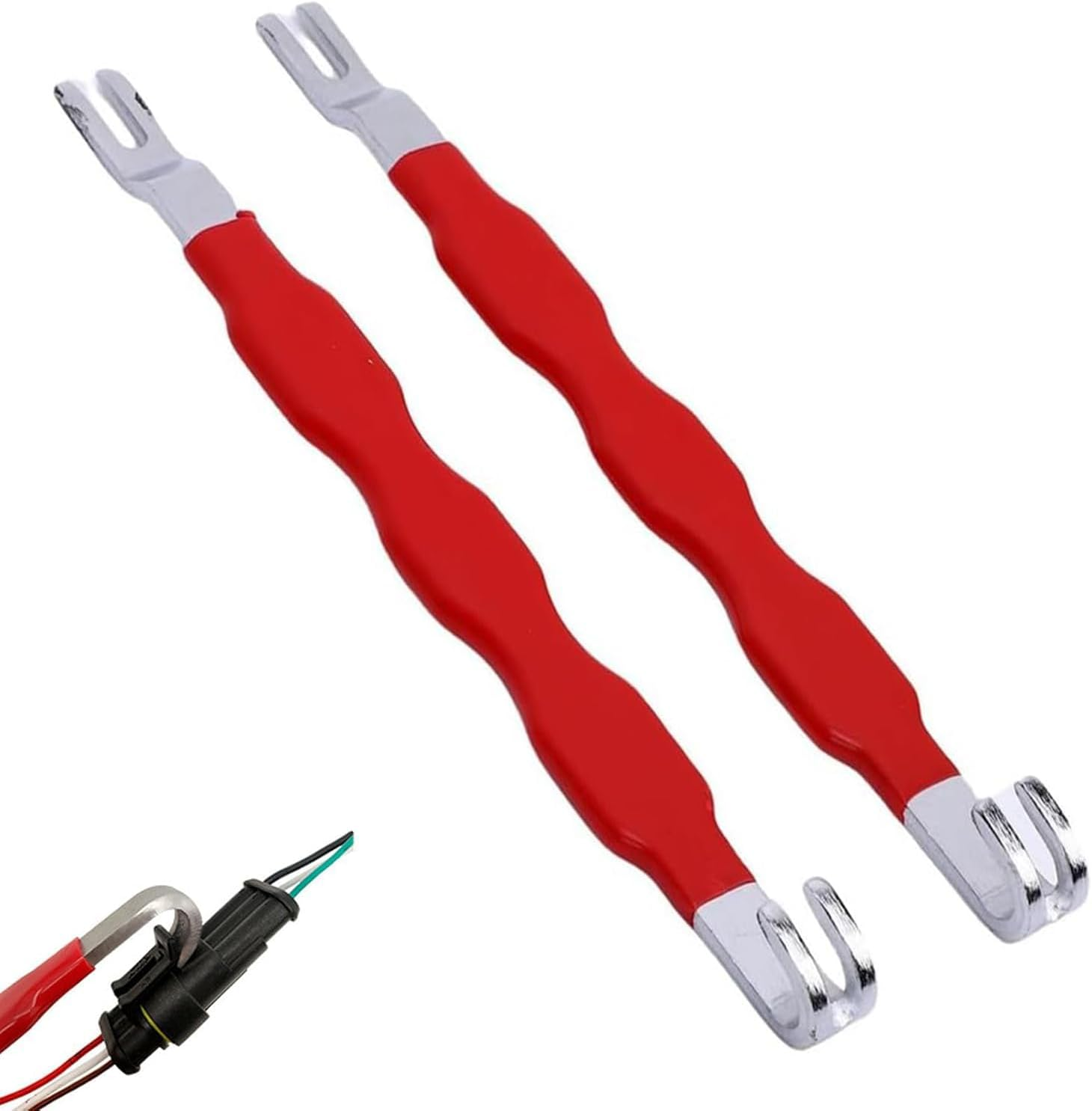 2 Pcs Electrical Disconnect Pliers 13120 Automotive Terminal Connector Remover Tool Fuel Line Pliers Connector Plug Pliers Truck Wiring Harness Repair Universal Fit for Auto Cars Trucks image number 6