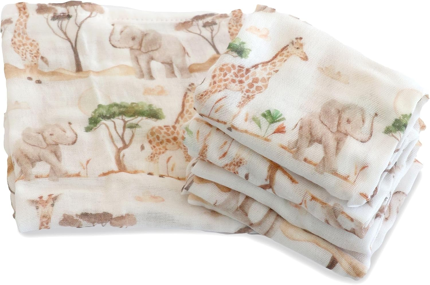 Bubba Blue Bamboo Adventure 6 PK Muslin Wash Cloths