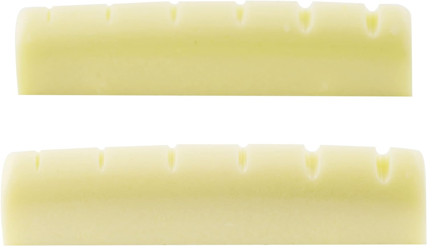 Musiclily Pro Urea Resin Plastic Slotted 43Mm LP Style Guitar Nuts Flat Bottom for 6 String Les Paul or Acoustic Guitar, Ivory(Set of 2)