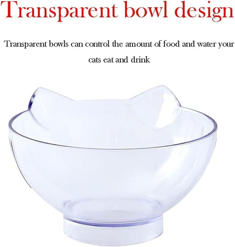 Double Elevated Cat Bowls with Raised Stand, 15 Tilted Cat Bowl Design Neck Guard Stand Raised Pet Food Water Feeder Bowl for Cats or Small Dogs image number 6