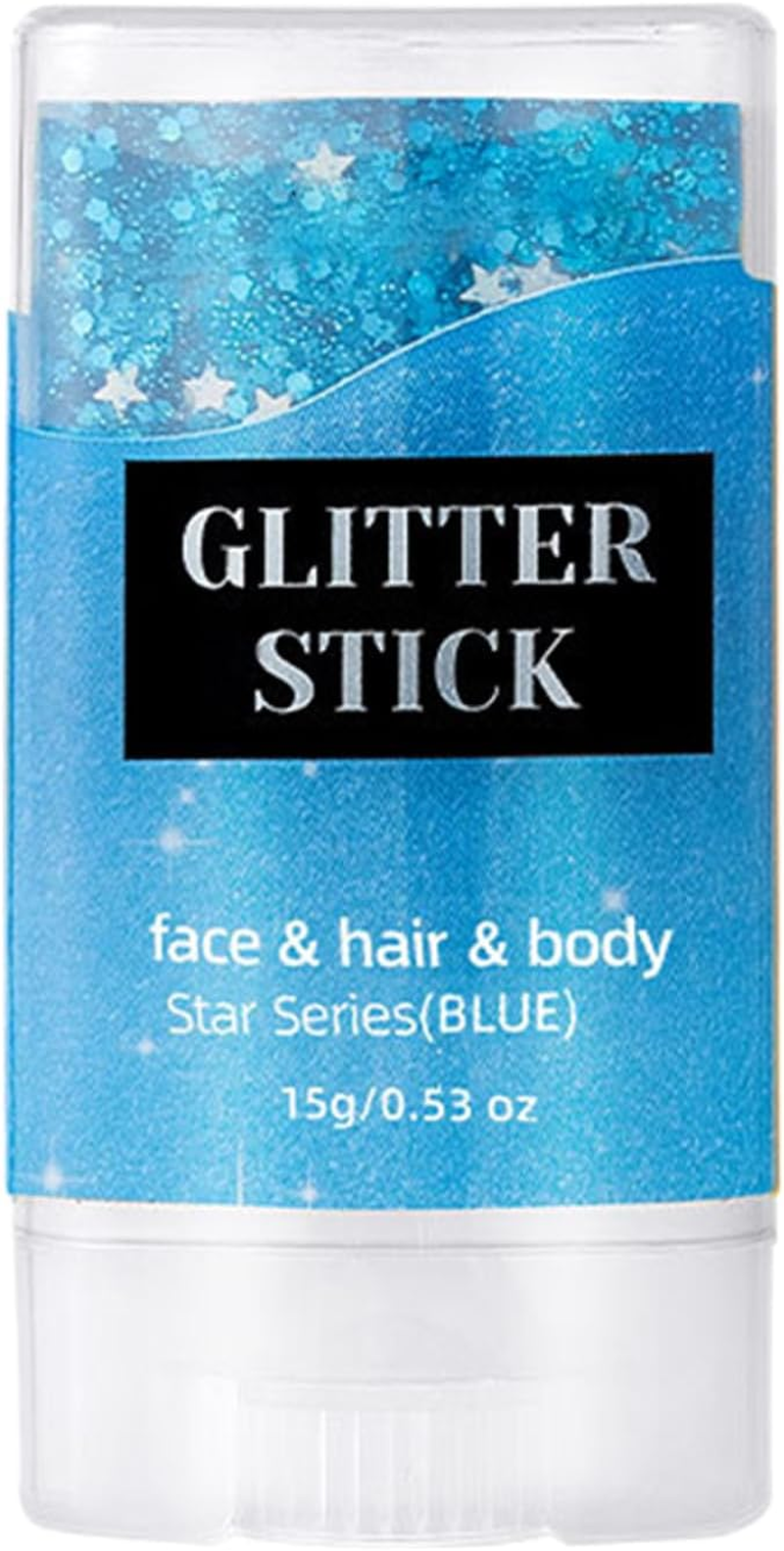 Rronnoy Body Glitter Stick - Shimmer Stick Glitter for Clothes Face,Sparkling Accessories Skin-Friendly Versatile for School Stage Performance Celebration