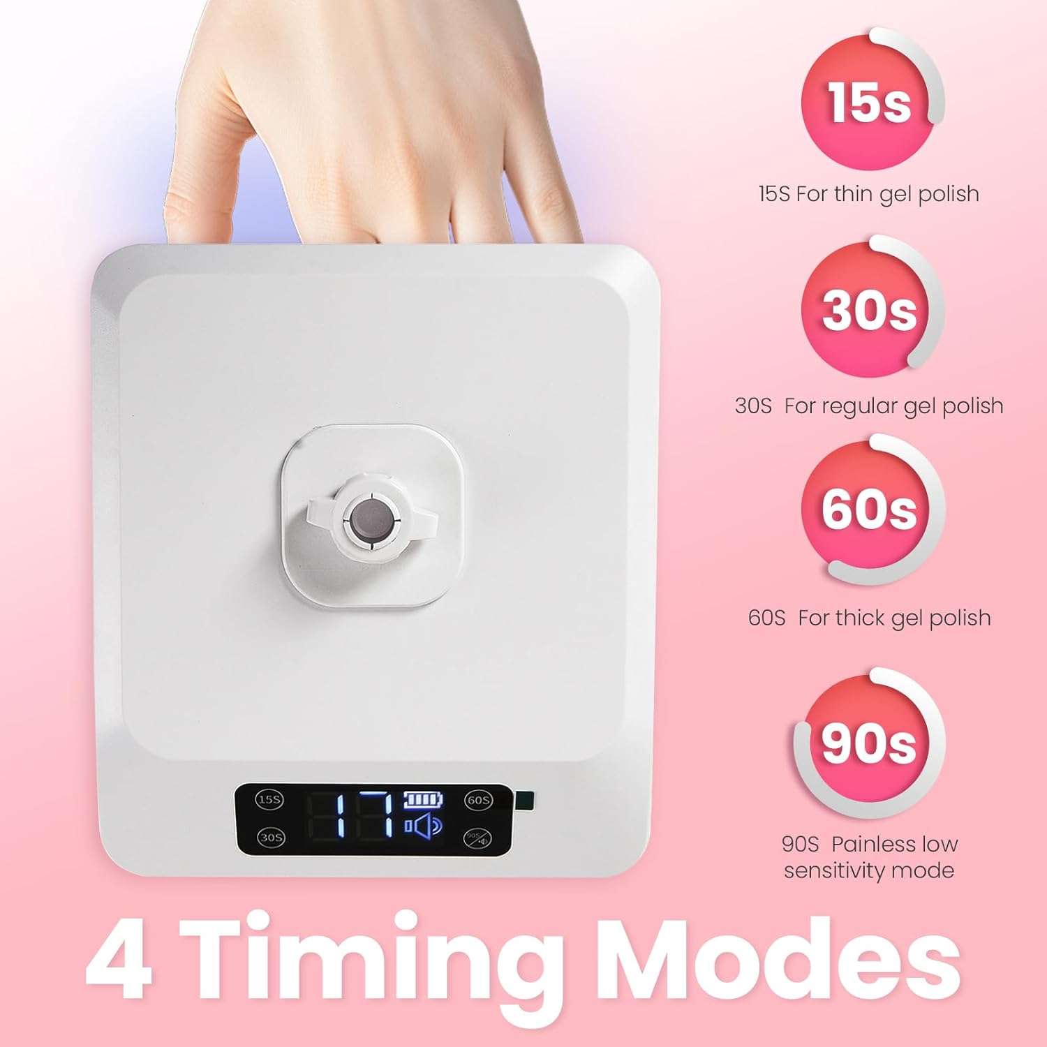 Eccuslon UV Foot Lamp, 78 W Hanging Pedicure Lamp, Wireless UV Lamp for Feet, LED Nail Lamp on Arm, Wireless Floor Light for Curing Gel Nail Polish (Whole Floor Lamp) image number 6