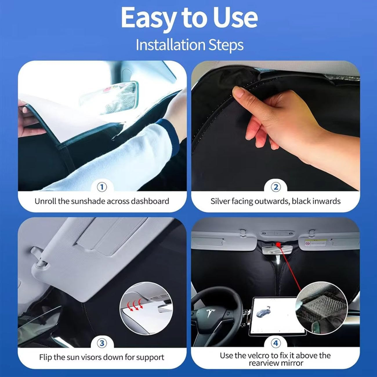 Fit for Lexus LX 470 J100 1998-2007,Car Sun Shade Windshield,Foldable Automotive Windshield Sunshades,Auto Interior Accessories - Silver image number 2