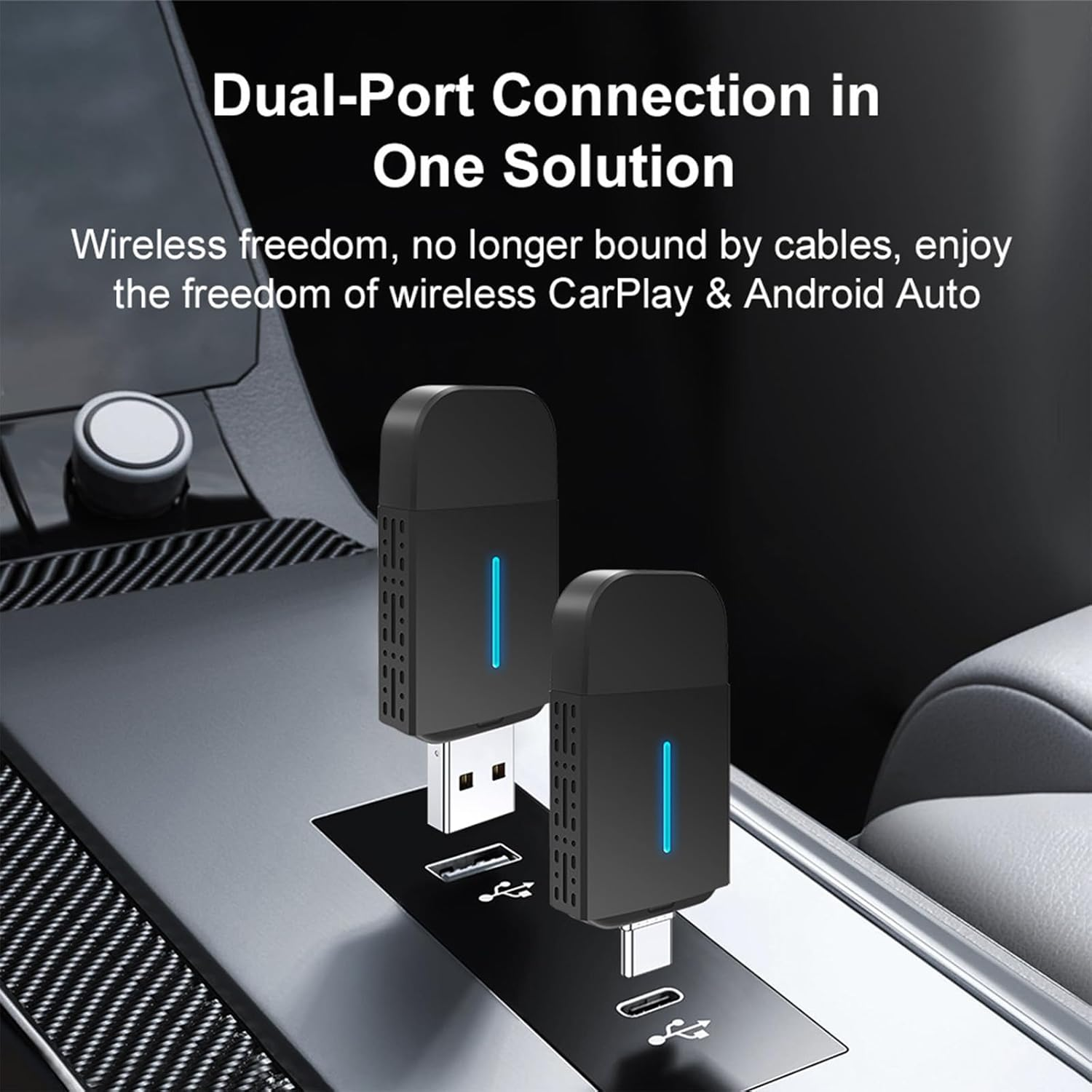 Gdsanlian Wireless Carplay Adapter, Converts Wired Carplay to Mini Wireless Carplay Adapter for Iphone, for Cars Manufactured in 2015 and Later, Compatible with Apple Iphone Ios 10+ &Android 11+