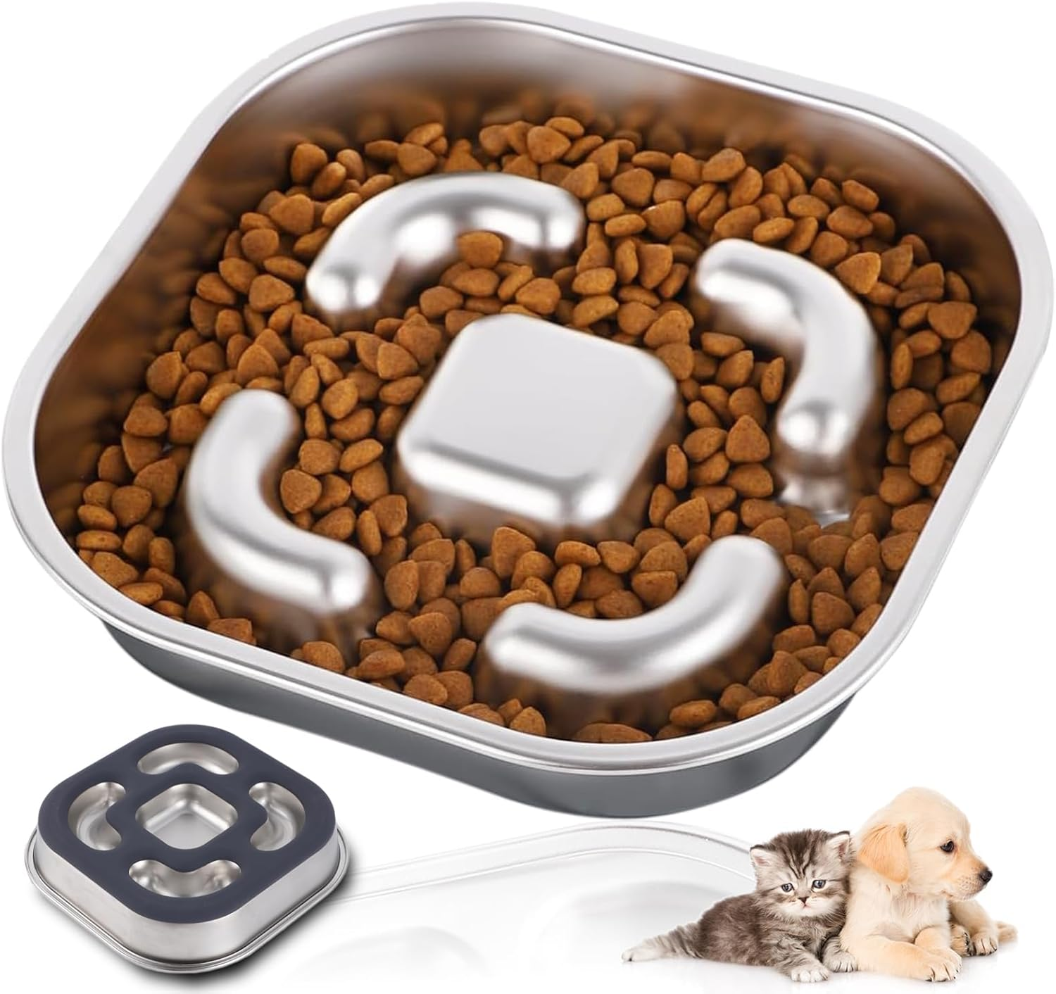 Slow Feeder Dog Bowl anti Sling Bowl anti Choke Large Dog Bowls Silica Gel Slow Feeder Bowl for Dogs Feeding Bowls for Dogs Accessories Relieves Digestion (Feeding Bowl)