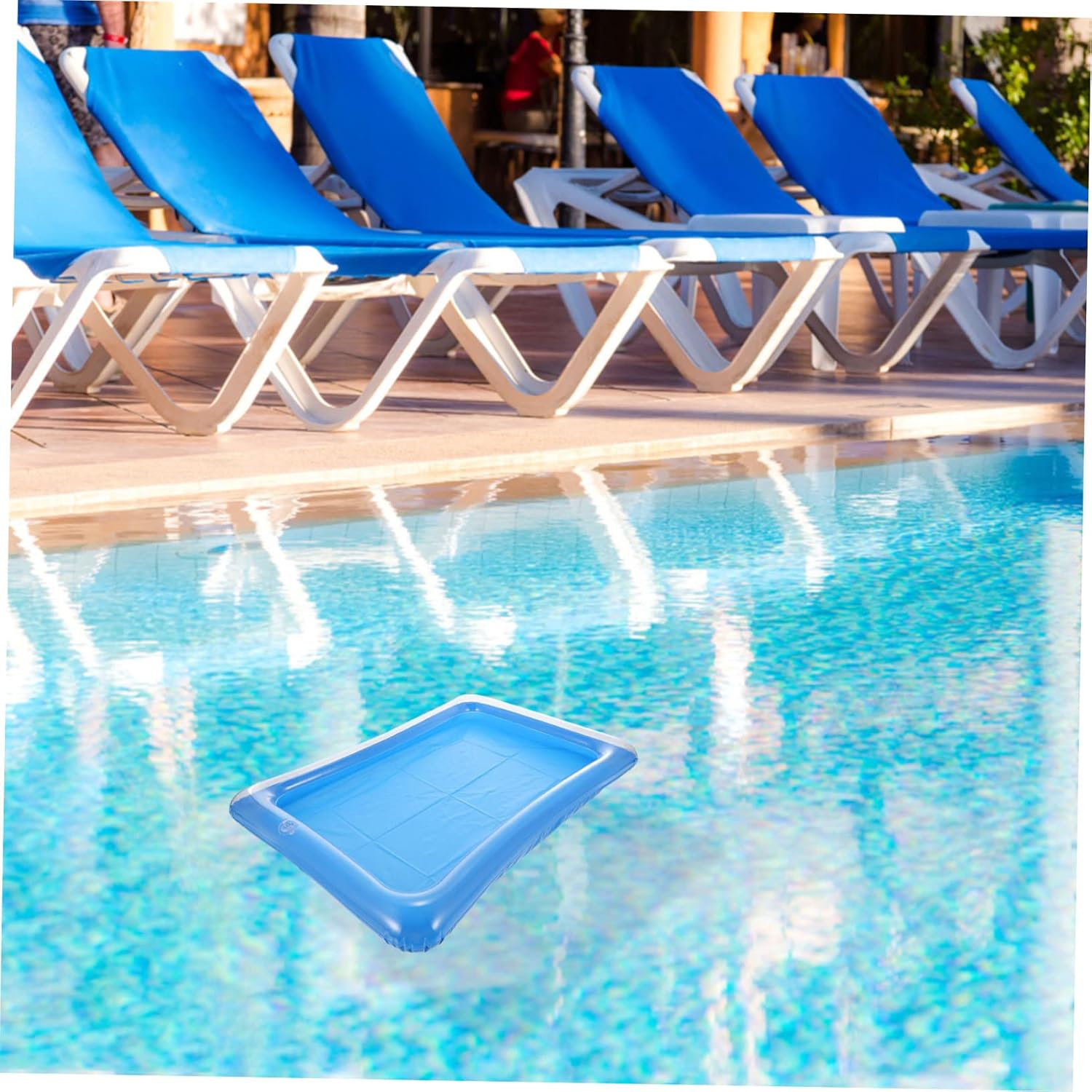 Zerodeko 2Pcs Inflatable Floating Drink Holder Multi-Functional Beverage Ice Tray for Pool Parties Lightweight Design for Storing Drinks Snacks and Fruits image number 2