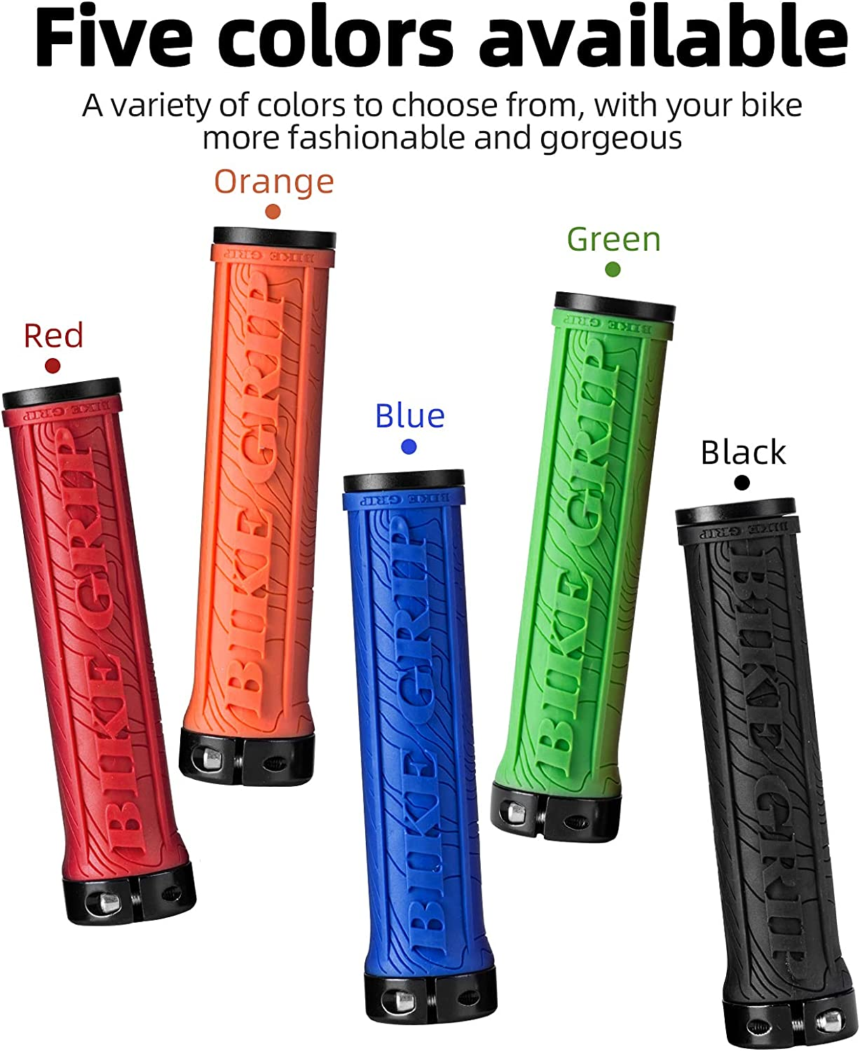 ROCKBROS Bike Handlebar Grips Double Lock-On Bicycle Handle Bar Ends for Mountain MTB BMX 22.2Mm - Red image number 4