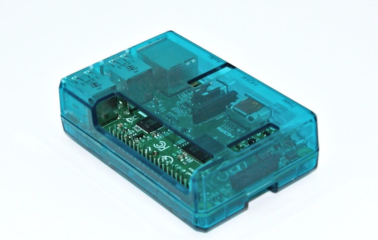 Premium Blue Transparent Case for Raspberry Pi 2 Model B Quad Core and Model B+ (B Plus)