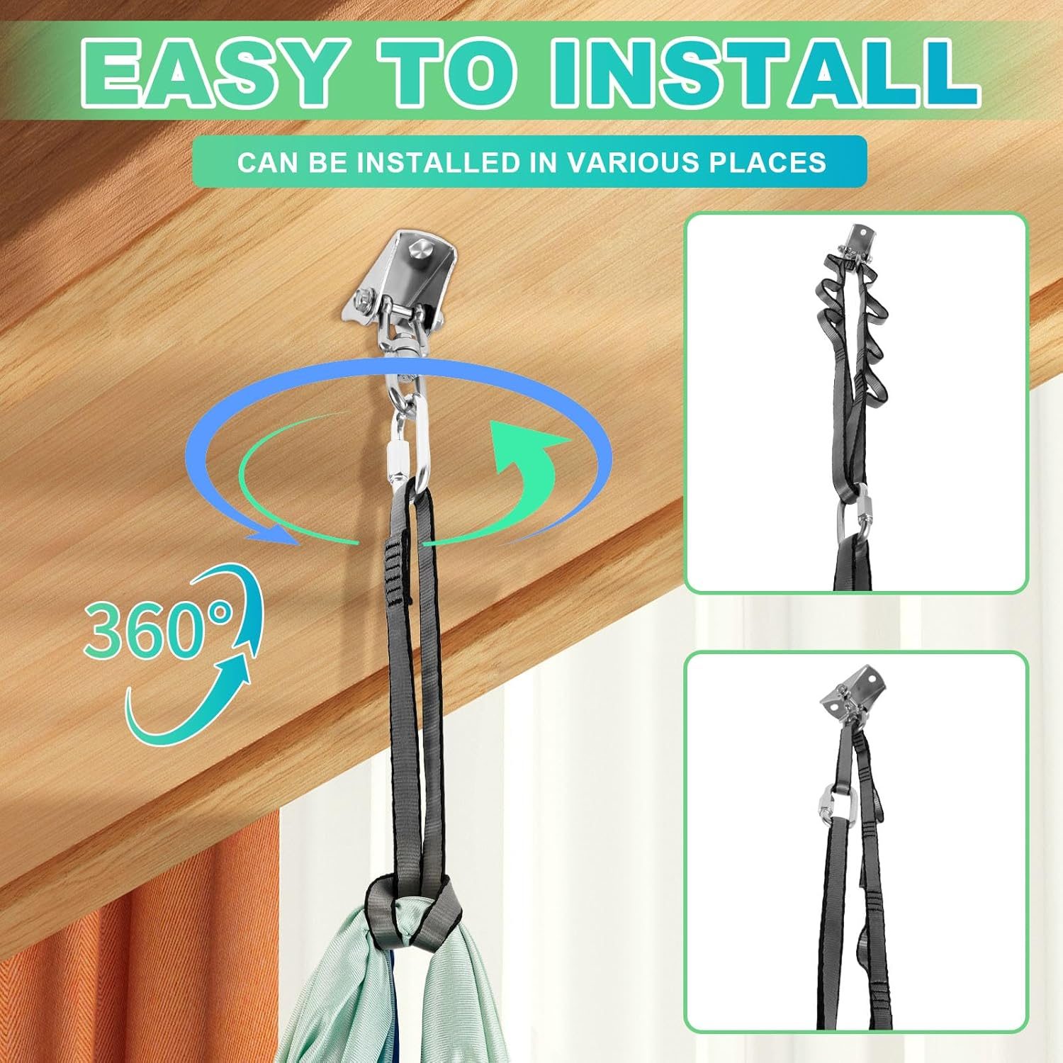 Awobepl Sensory Swing Double Layer Kids Sensory Swing Holds up to 200 Lbs Comfortable Indoor Cuddle Swing with 360&deg; Swivel Hardware for Children Adults Indoor Outdoor image number 5