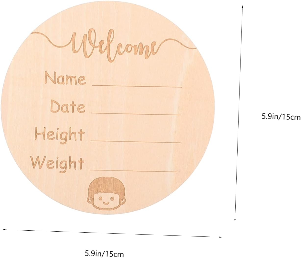 FRCOLOR 3Pcs Milestone Cards Set Wooden Newborn Name Signs for Hospital Growth Commemorative Cards for Recording Height Weight Special Moments image number 6