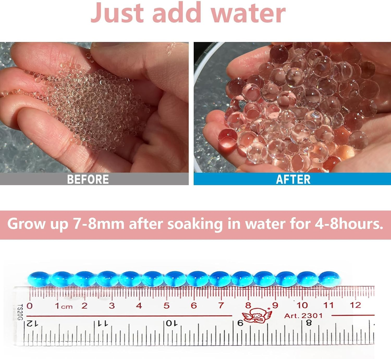 60,000 Pcs Water Gel Beads Non Toxic,Growing Balls for Vases,Kit for Filler, Plant, Wedding and Home Decoration image number 4