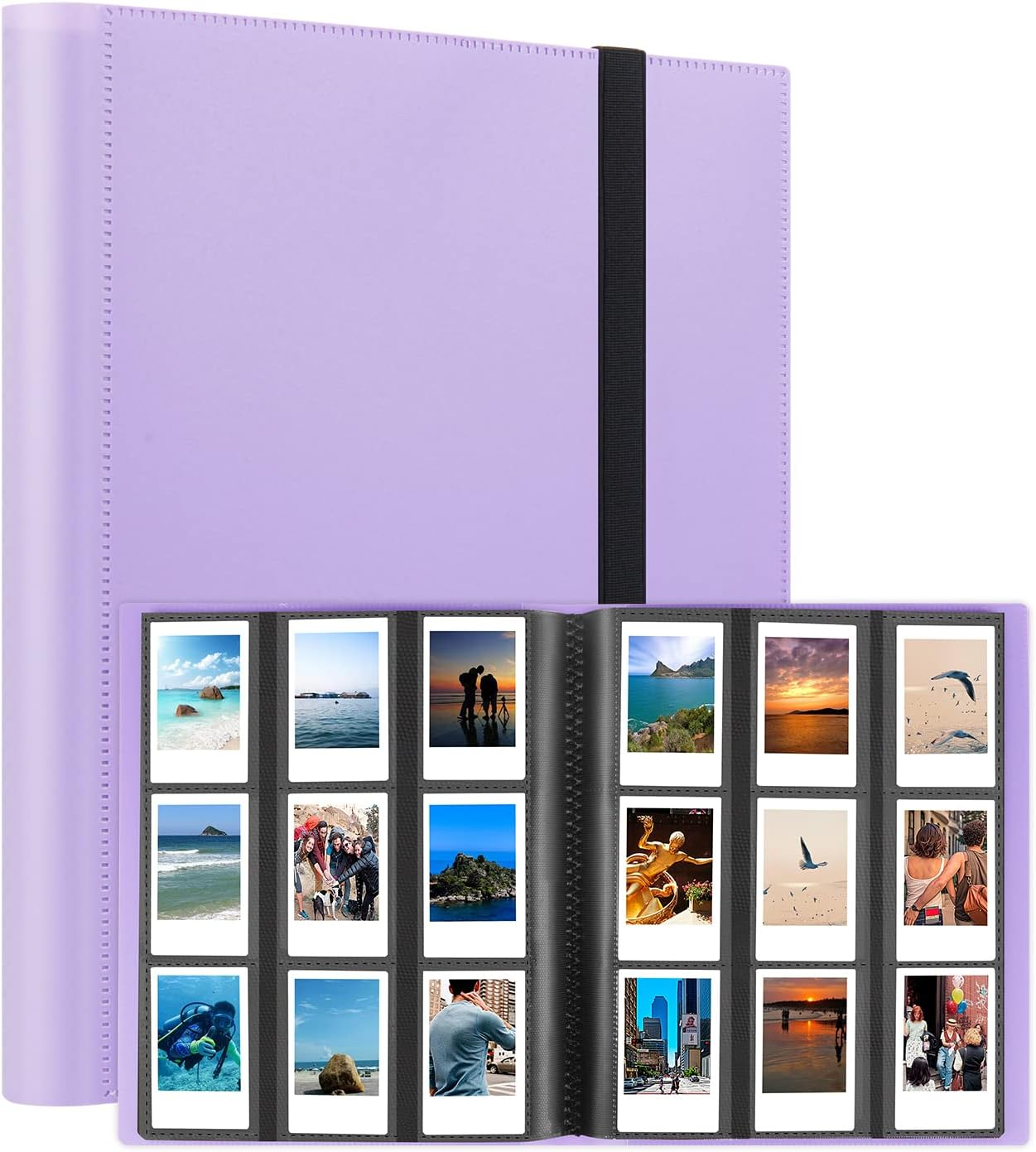 432 Pockets Photo Album for Fujifilm Instax Mini Camera, Polaroid Camera, for Fujifilm Instax Mini 11 90 70 9 8+ 8 Liplay Instant Camera, Polaroid Snap Snaptouch PIC-300 Z2300 Instant Camera (Purple)