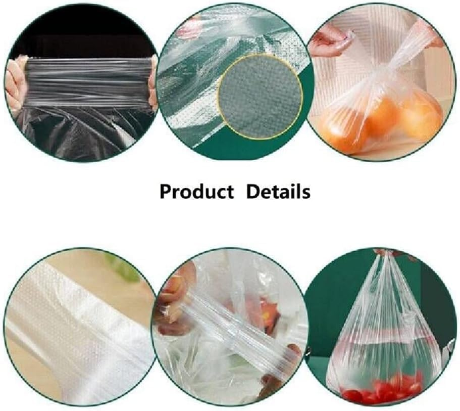 Plastic Bags White Grocery Bags Plastic Shopping Bags with Handles T Shirt Bags for Small Business Store Retail Restaurant Standard Supermarket Size (Clear(10.2 * 16.5In,100 Pcs)) image number 2