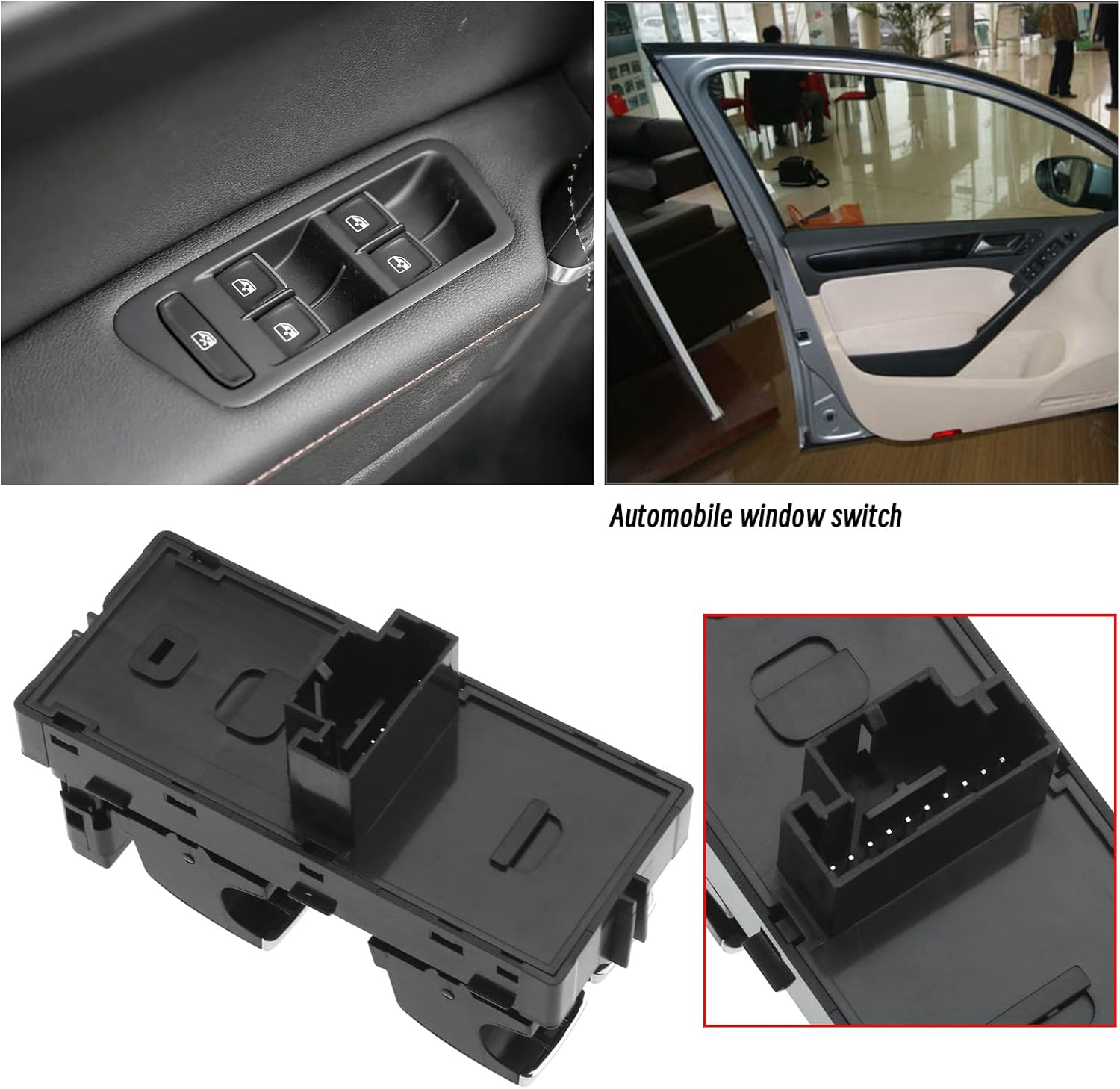 Emagtech Power Window Lifter Switch Window Control Switch 5G0959857/5GG 959 857 A/ 5G0 959 857C Compatible with Arteon Variant Automotive Replacement Parts Black image number 5