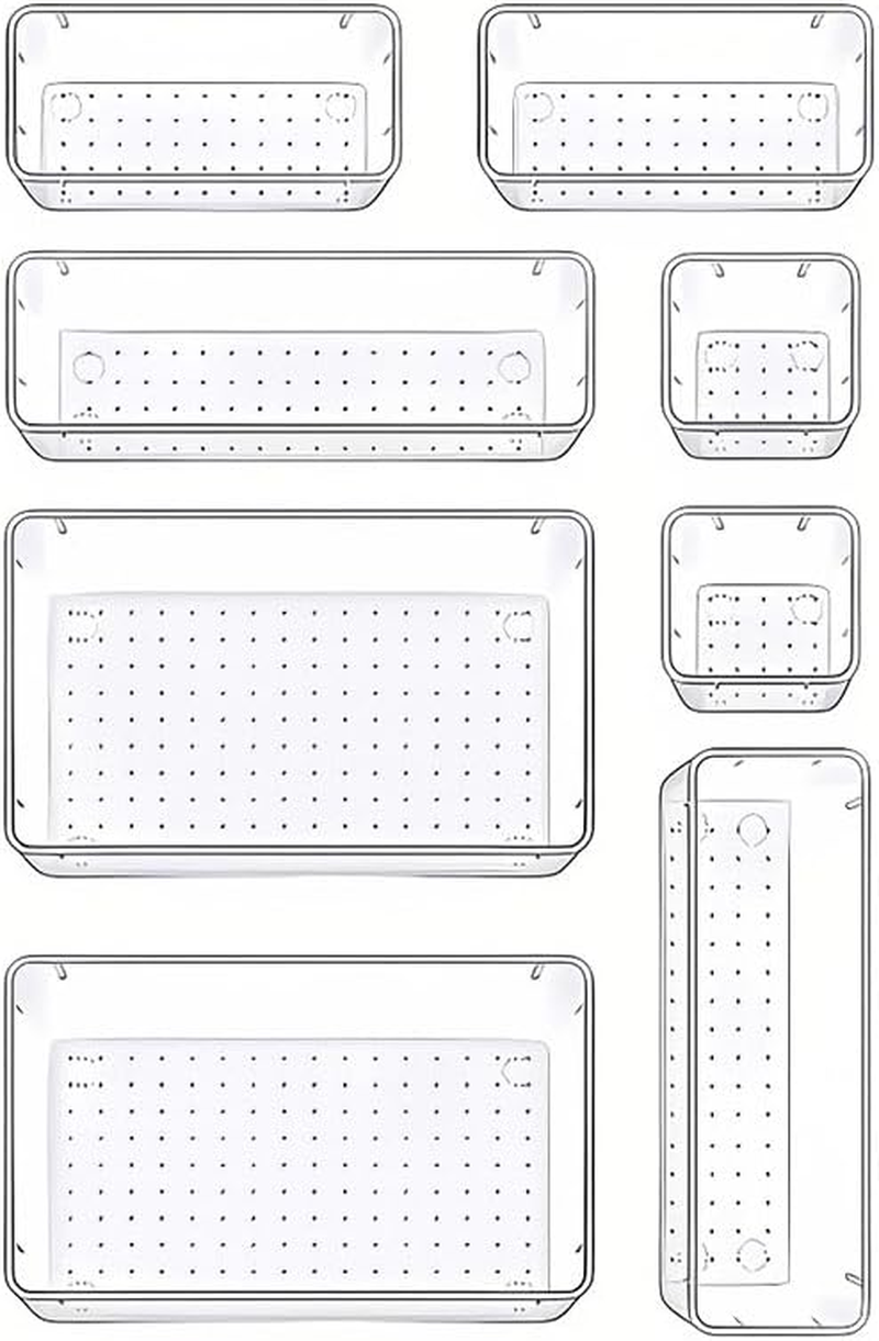 AIMALL Desktop and Drawer Multifunctional Storage Solutions - Clear Plastic Organizers for Cosmetics, Office Supplies and Kitchen Essentials image number 2