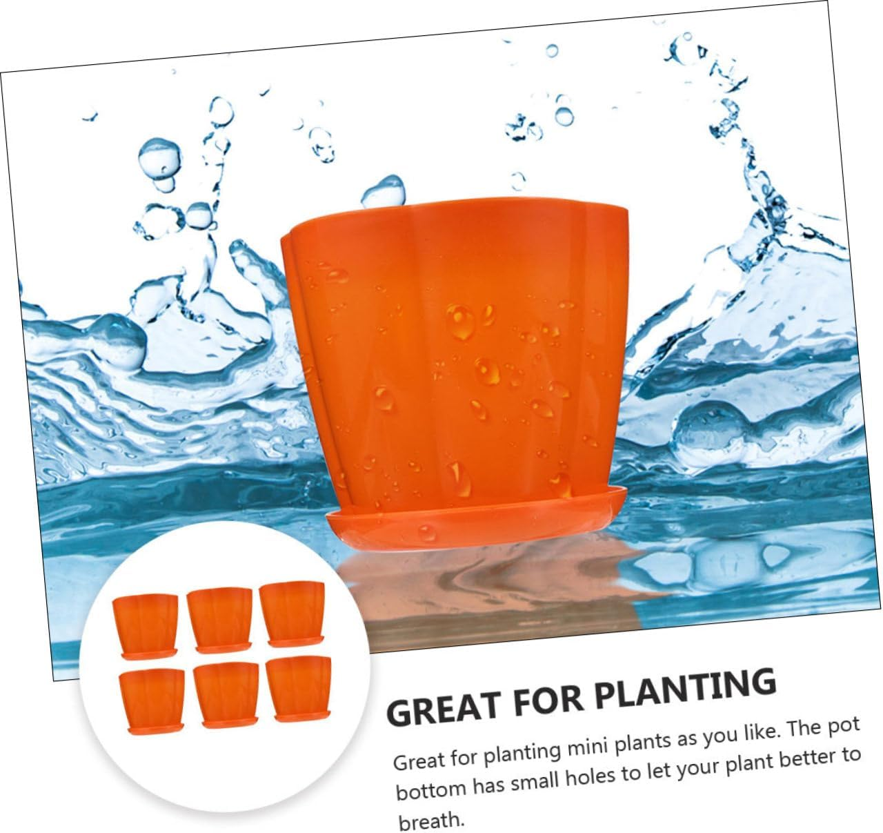 MERRYHAPY 12Pcs Resin Petal Plant Pots Flower Holders for Gardening Home Decor Easy Moveable Drainage image number 5