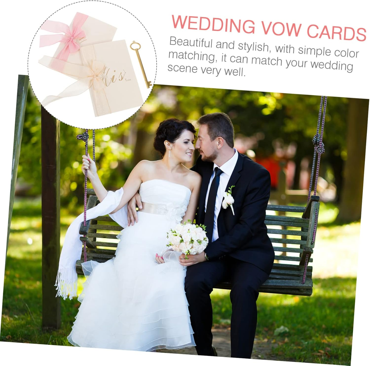 Ifundom 2Pcs Elegant Wedding Vow Cards Ribbon Decorative Speech Vow Books for Weddings Anniversaries Special Occasions Beautifully Crafted Keepsake Brochures - Assorted Color image number 7