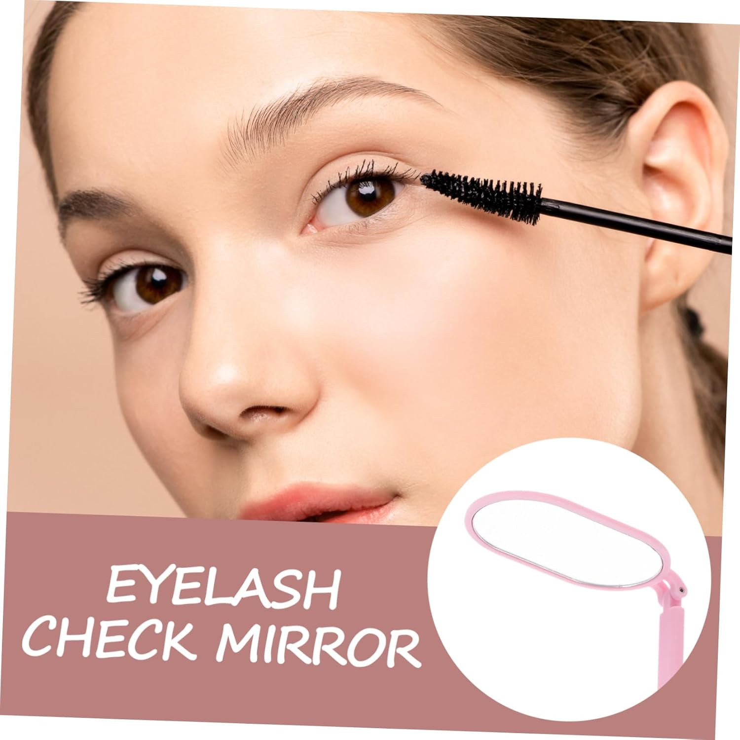 Pink Handheld Lash Extension Mirror Portable Eyelash Check Mirror for Lash Techs Foldable Rotating Design for Salon Use image number 6