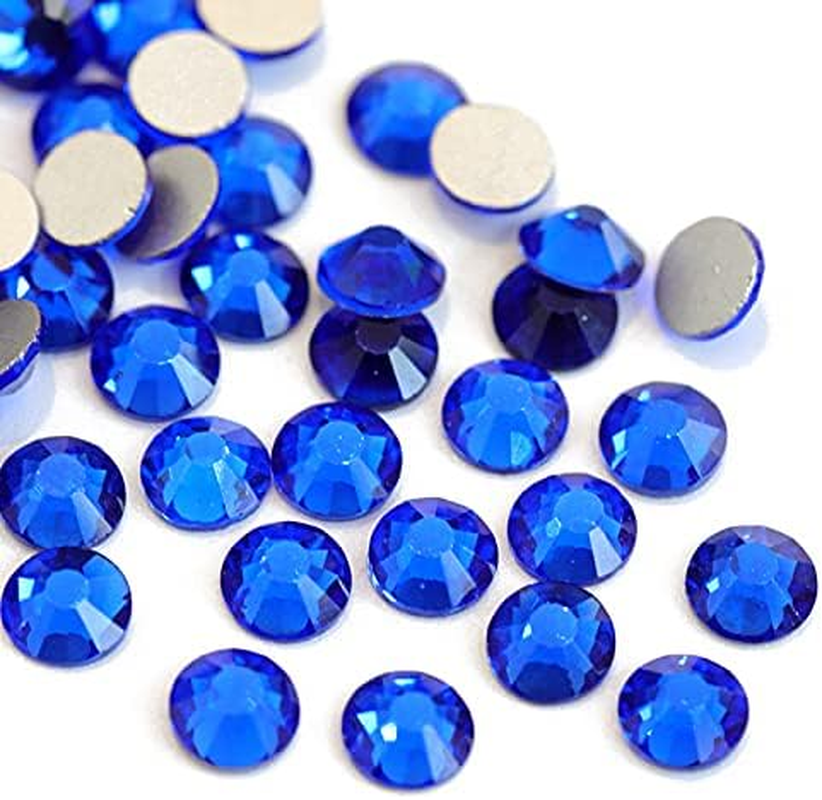 Towenm 1000 Pieces Glue Fix Flatback Rhinestones, SS16 4Mm Glass Flat Back Crystals Rhinestone for Craft Clothes Nail Face Art, Non Hotfix round Flatback Crystals Loose Gemstones (Sapphire/Blue) image number 2
