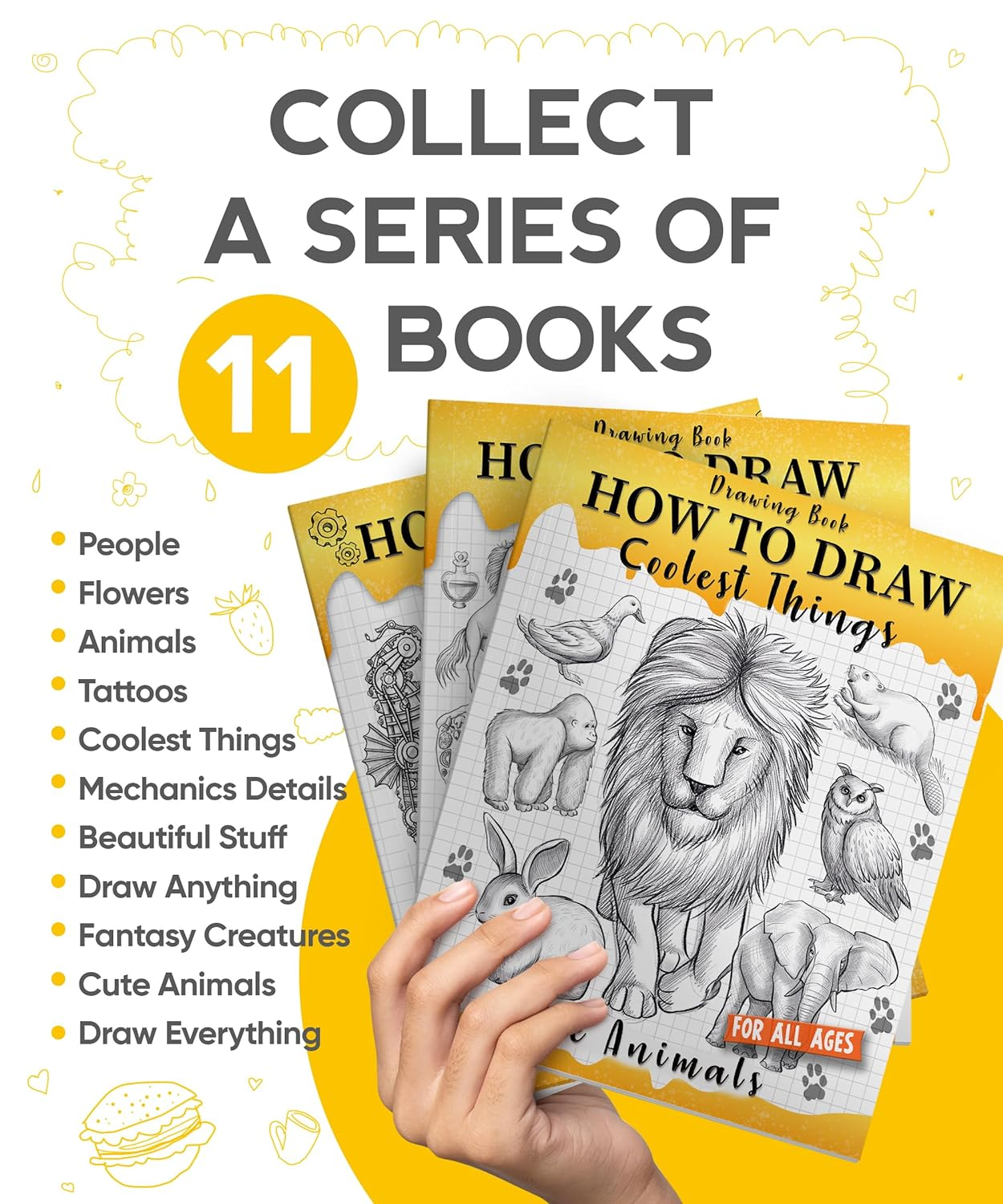 How to Draw Coolest Things Cute Animals: Step-By-Step, Fun, and Easy Sketching Guide for Kids. Learn to Draw Dogs, Cats, Lions, Elephants, Dolphins, and More! image number 6