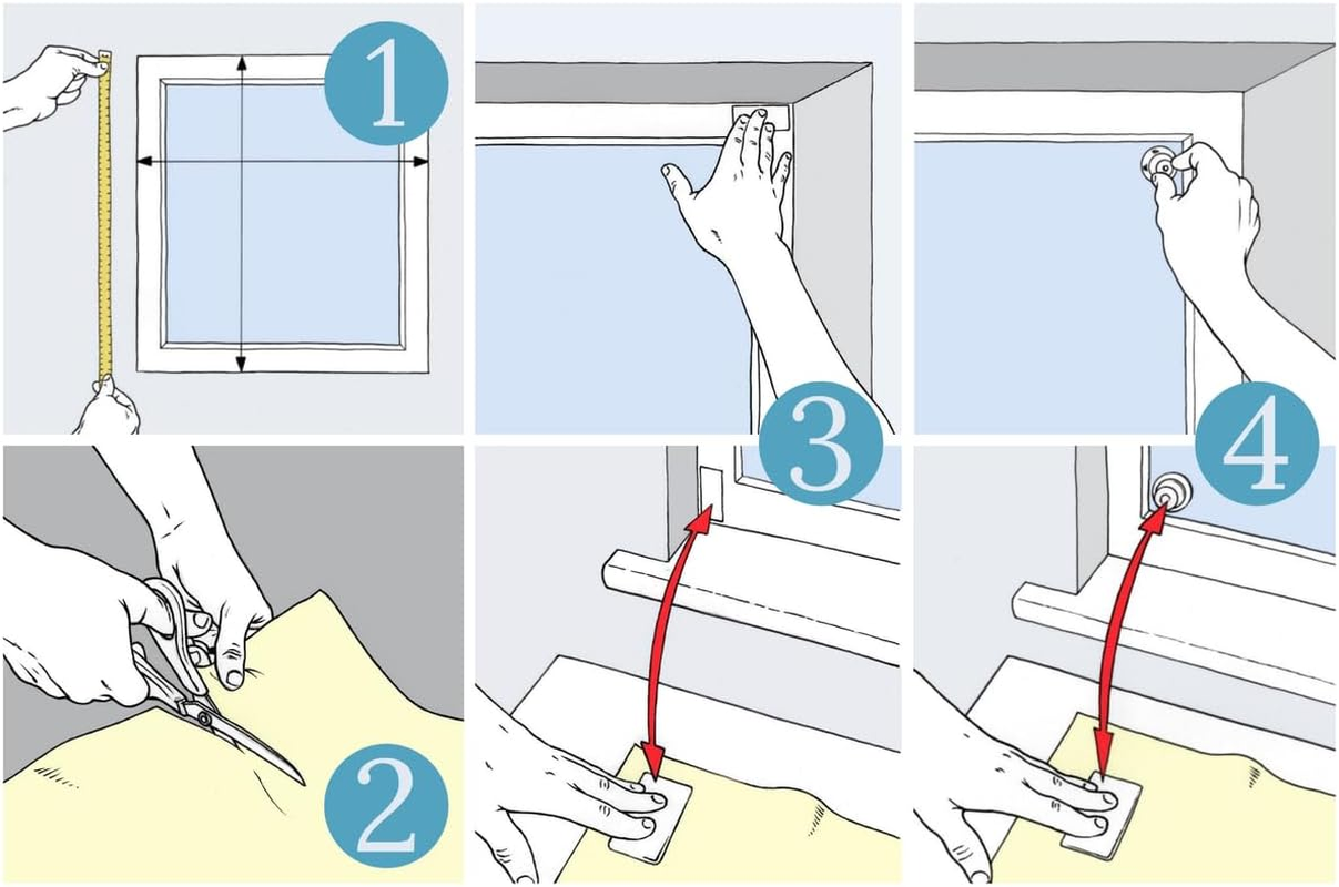 Easynight Large Portable Blackout Blind - 100% Light Blocking Material | Fits Windows up to 200X145Cm | No Drill | Suction Cups | Self-Adhesive | Customisable | Temporary, Permanent Use for Home image number 6
