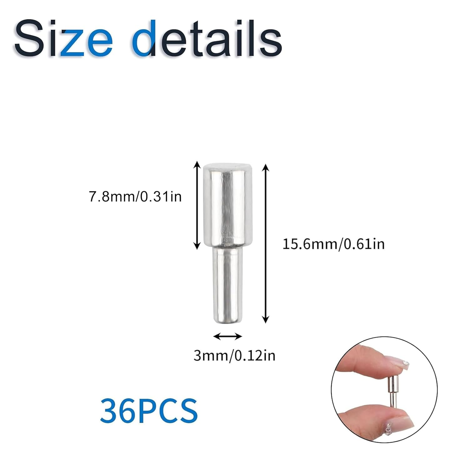 36Pcs Sliver Cabinet Board Support Pegs, 3Mm Metal Shelf Pins,Furniture Shelves Bracket,Small Shelf Support Pins for Kitchen Cabinet Bookcase Furniture and More image number 5