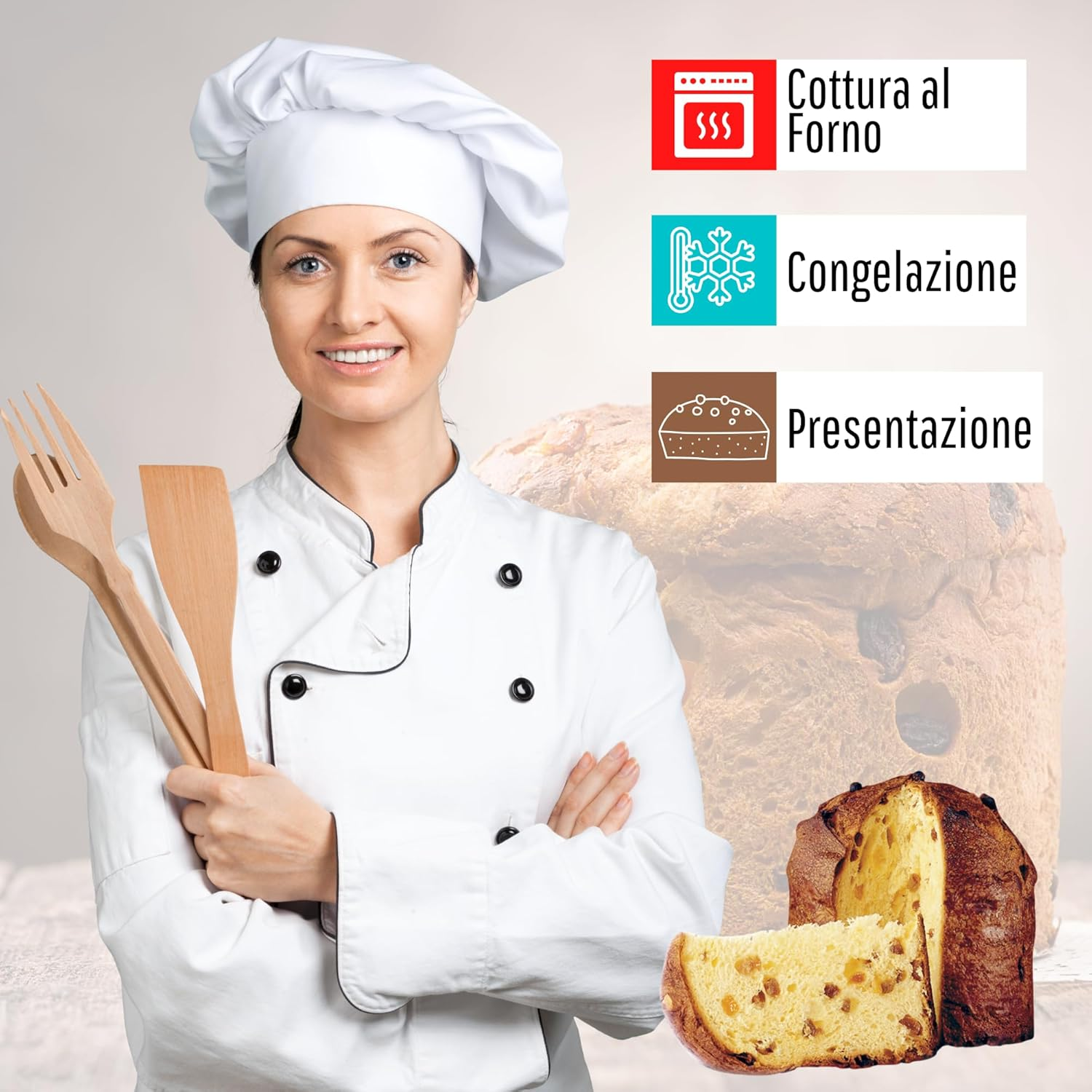 Premium Panettone Moulds - 1Kg (Pack of 10) - Professional Panettone Corrugated Paper Baking Cups Made of Pure Cellulose for Panettoni Heat Resistant up to 220&deg;C
