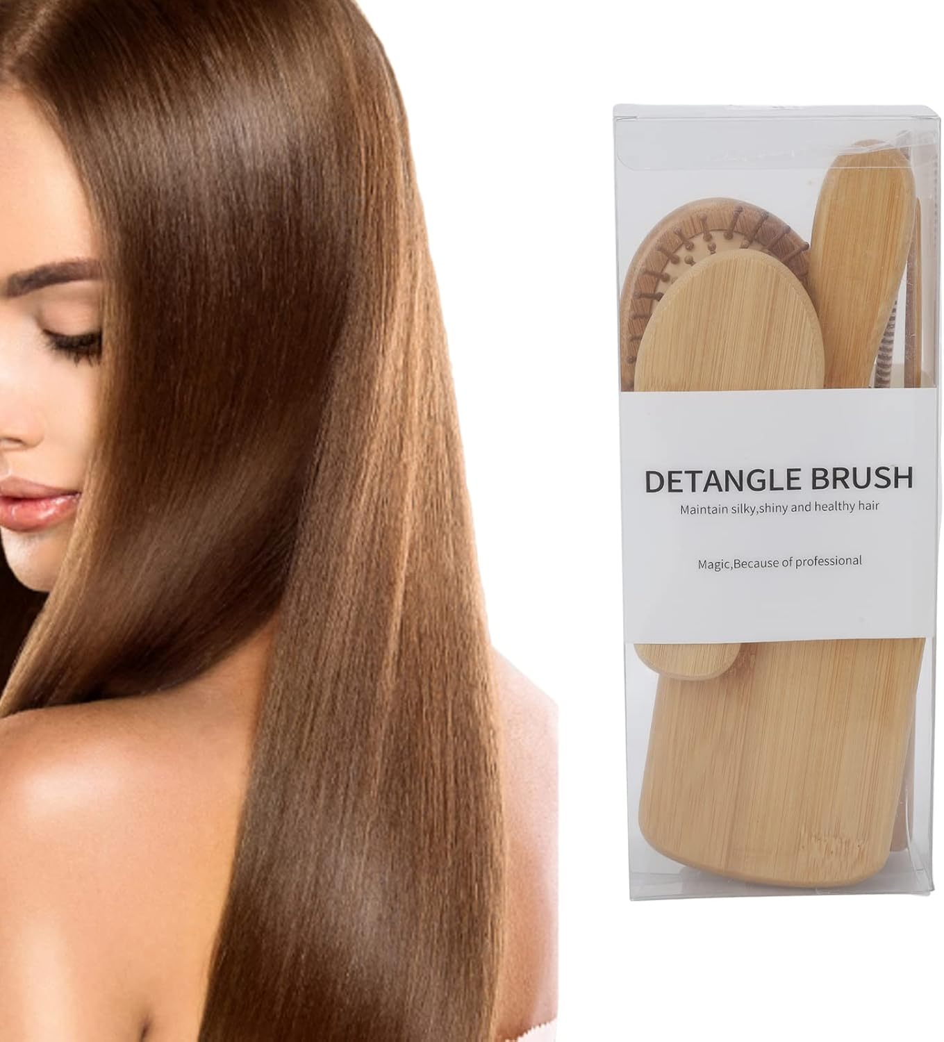 Hair Brush Comb Set, Detangling Hair Hair Brush Set Environmentally Friendly for Barber Shop image number 5