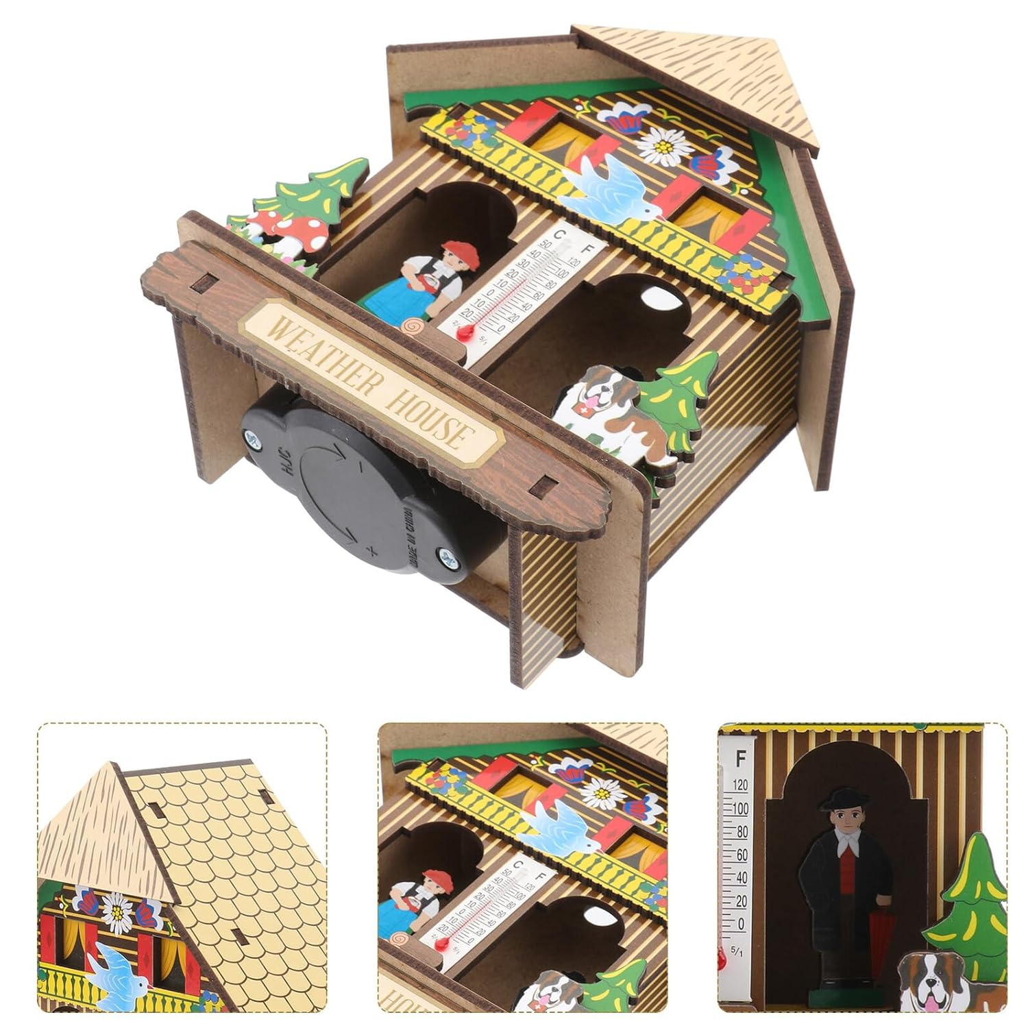 GALPADA Home Wall Hanging Barometer and Thermometer Dual Function Temperature and Humidity for Indoor Use MDF Construction Practical Weather Station for Comfortable Living Random Color image number 6