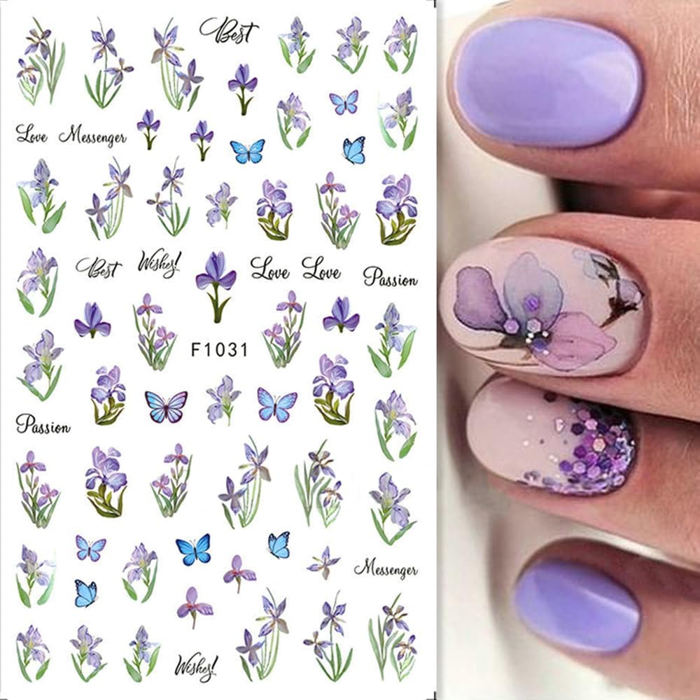 5Sheet Nail Stickers Self-Adhesive 3D Flowers Nail Art Stickers Daisy Wild Flowers Spring Flowers Nail Stickers 3D Nail Design DIY Manicure Decoration (5 Sheets) image number 3