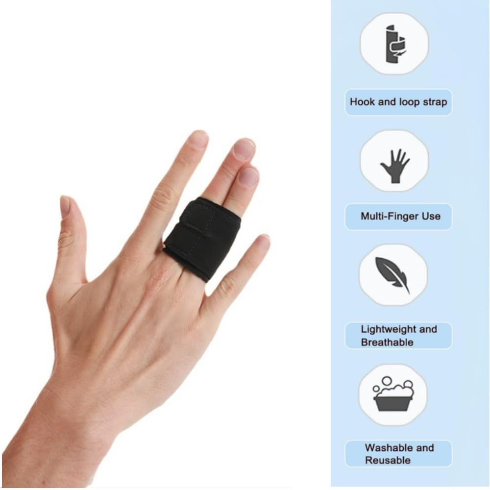 2 PCS Finger Splints for Thumb & Finger Support, Adjustable Compression Wraps for Pain Relief, Arthritis, Sports Injury - Perfect for Basketball, Tennis, Volleyball Players (Black) image number 5