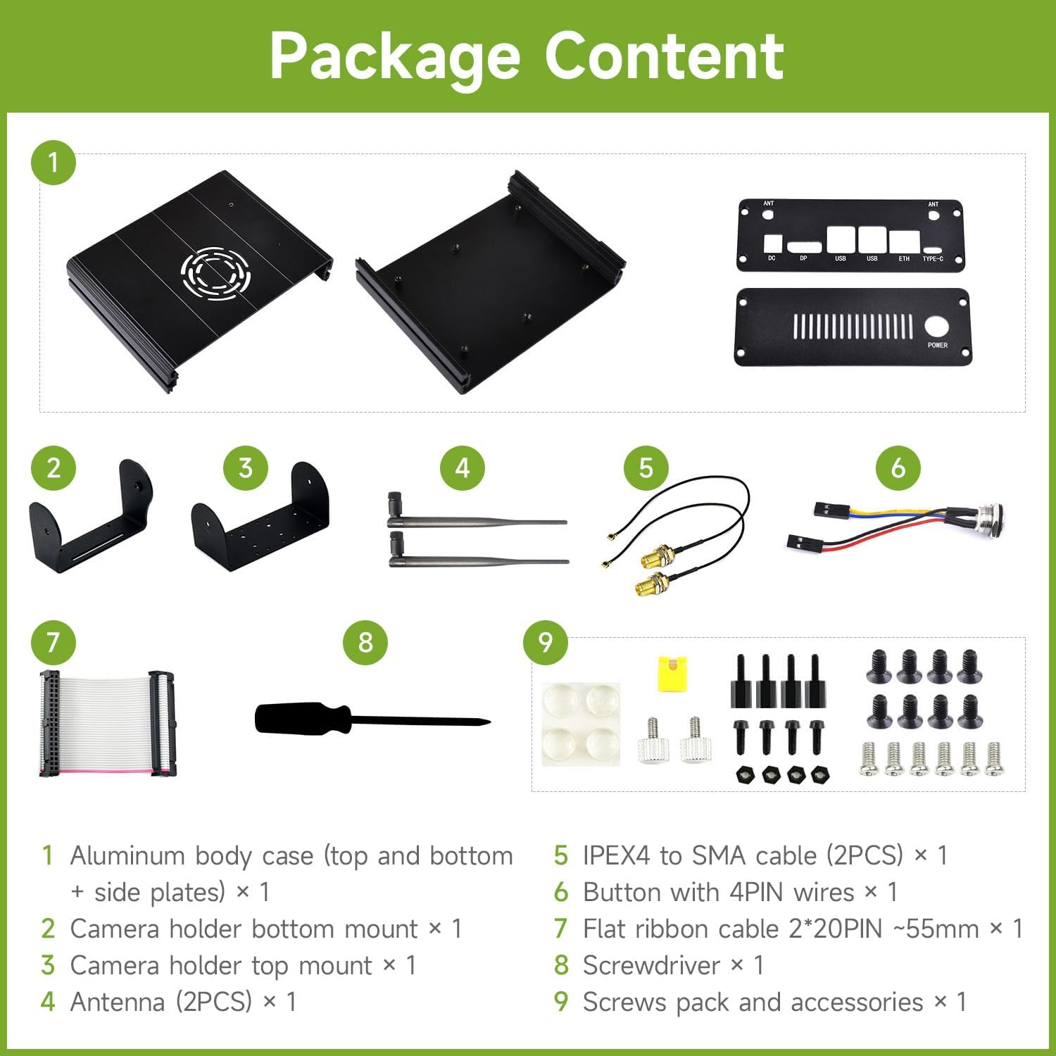Waveshare Aluminum Alloy Case for Jetson Orin/Orin Nano Super, with Camera Holder, Mini-Computer Case, Compatible with Jetson Orin Nano Super Developer Kit/Orin Nano and Jetson Orin NX Kits image number 4
