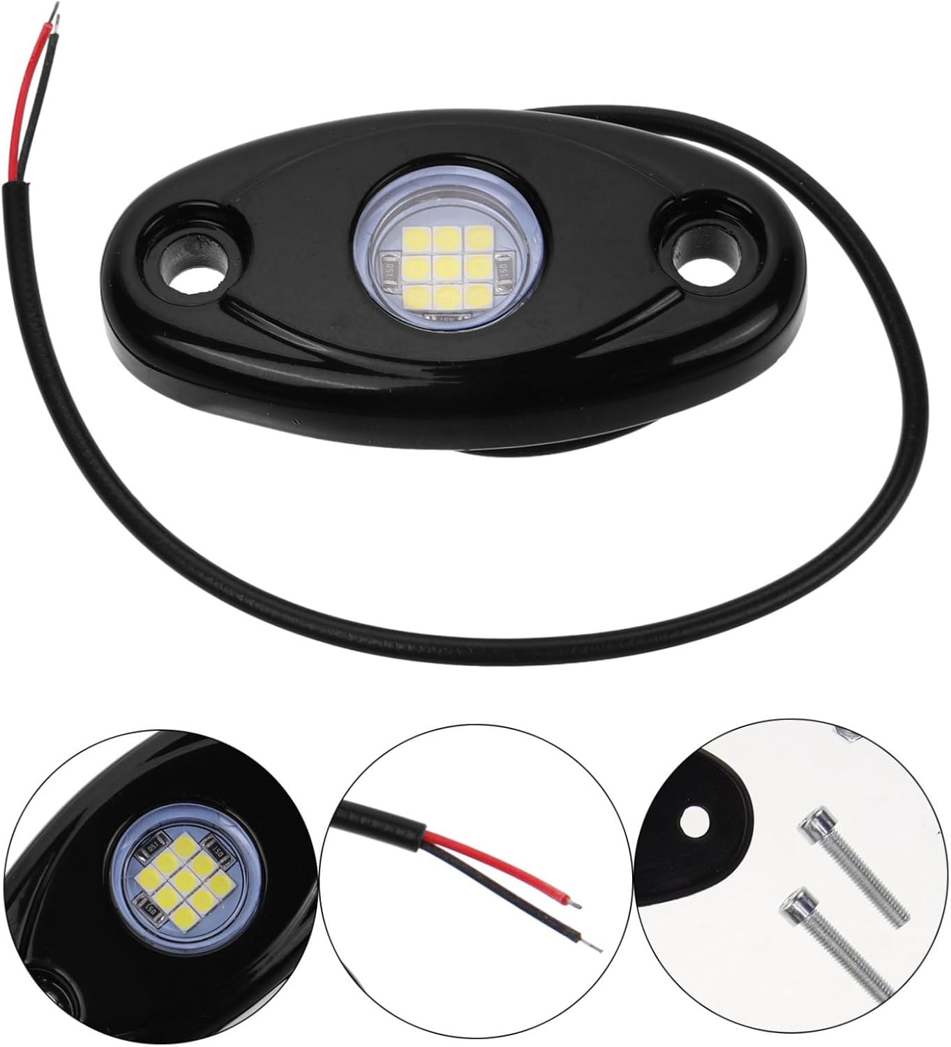 YOSADIER Led Rock Lights Kits for Trucks Suvs Atvs Off-Road Underglow Lighting Kit Aluminum Alloy Drip-Proof Led Underbody Modification Lamp image number 4