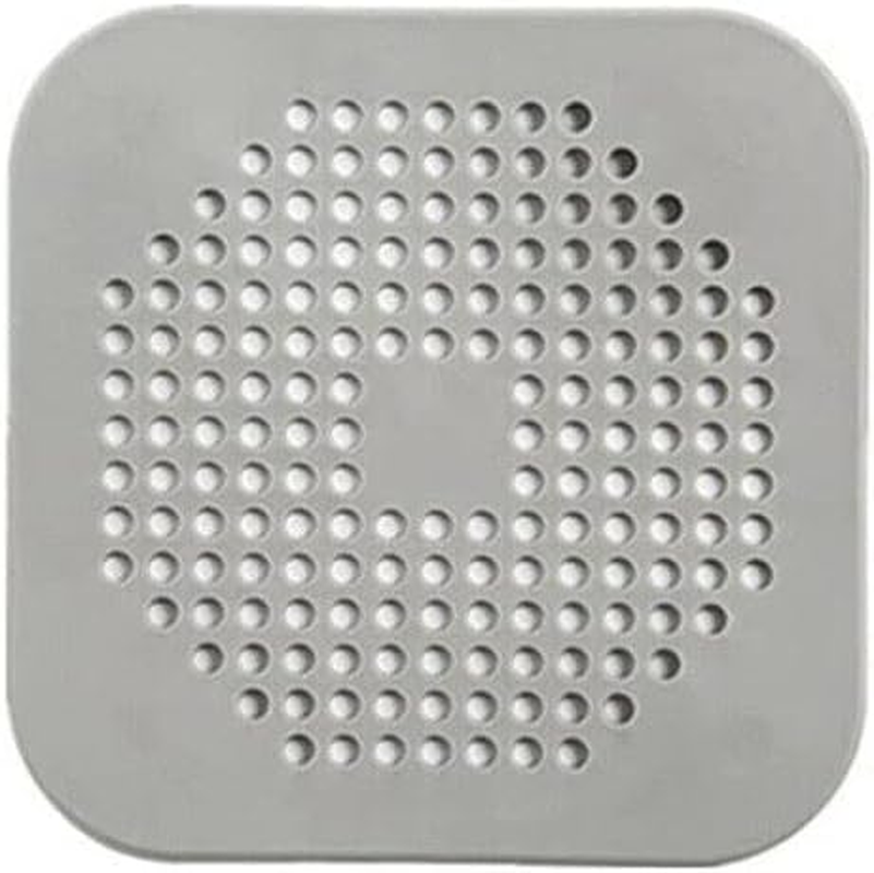 AIMALL 2PC Square Drain Cover for Shower and Kitchen, Silicone Hair Catcher with Suction Cups, Flat Drain Protector, 5.7 X 5.7 Inches, Easy to Install for Bathroom, Bathtub, Sink image number 2
