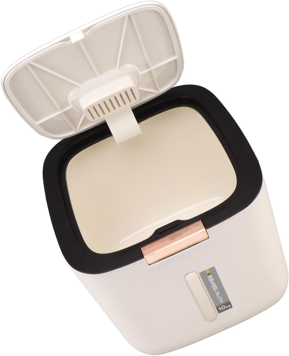 Airtight Rice Storage Container 22.0Lb Capacity Food Grade PP Thickened Sealed Grain Storage Drum with Measuring Cup and Lid - Kitchen Storage & Organisation (Black) image number 2