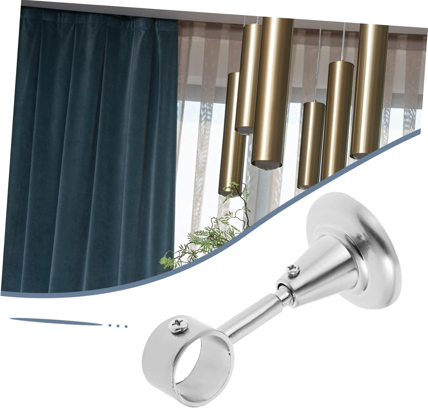 FUNOMOCYA 2Pcs Curtain Accessories Bracket Ceiling Mount Bracket Clothes Rod Bracket Alternative Curtain Rod Holder Magnetic Curtain Gold Curtain Rods Adjustable Curtain Rod Ceiling Curtain image number 6