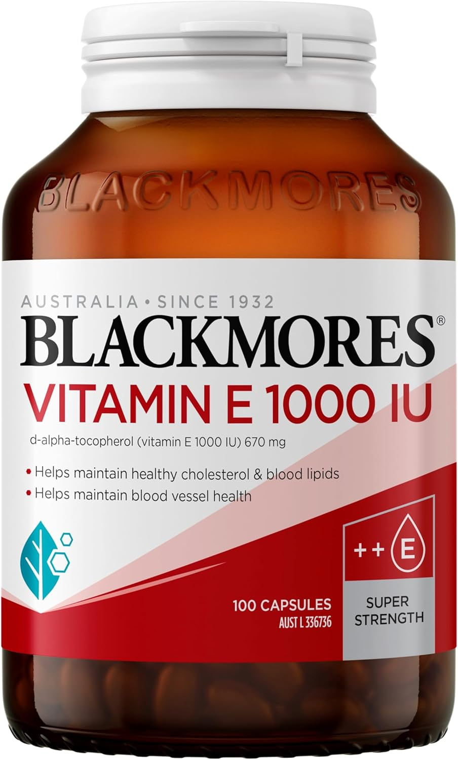 Blackmores Vitamin E 1000IU |Supports Healthy Cholesterol Levels | 100 Capsules image number 6