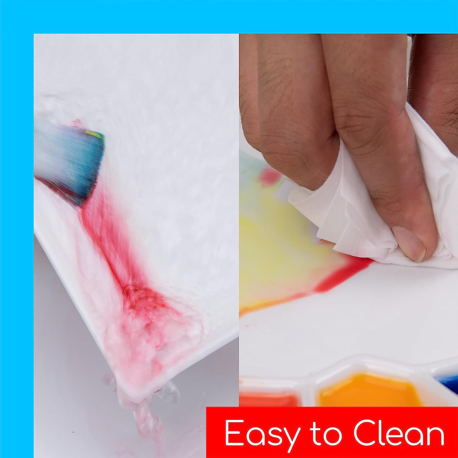 MEEDEN Ceramic Artist Paint Palette, Porcelain Watercolor Palette, 26&times;18 Cm Ceramic Mixing Tray for Watercolor Gouache Painting image number 2