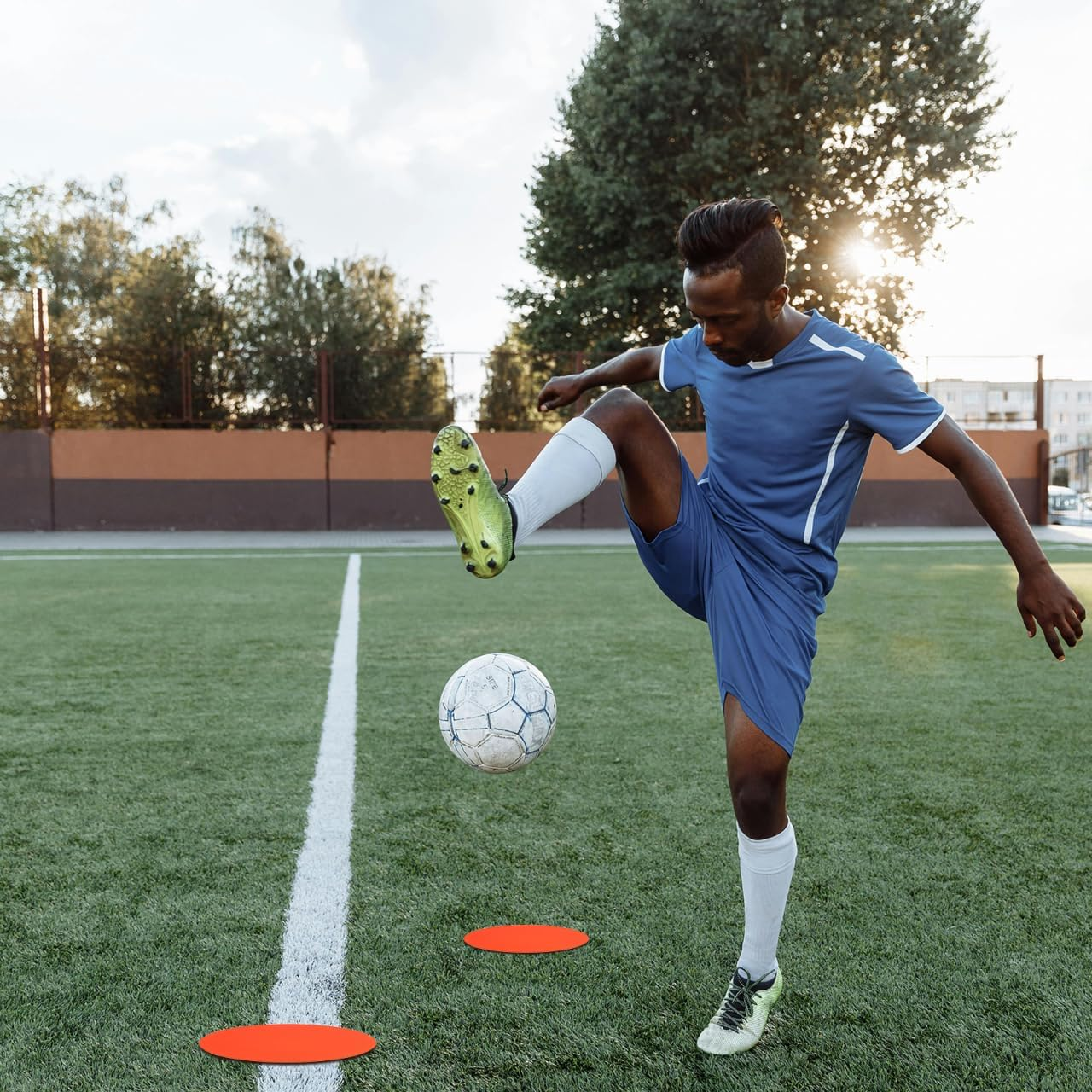 Happyyami Anti-Slip Marking Cone - 10Pcs Colorful PVC Training Discs for Football and Basketball Agility Drills Perfect for Setting up Boundaries image number 2