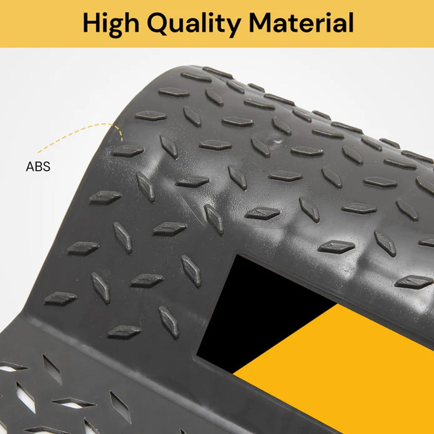 EZONEDEAL Car Parking Mat Garage Wheel Stopper Parking Aid, Tire Guides for Cars, Trucks & Vehicles Nti-Skid Grips, Easy Install Adhesive, Carry Handles & Reflective Strips, Black image number 4