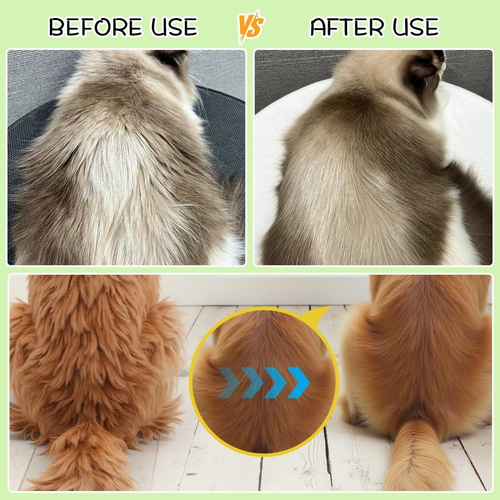 OFFCUP Fellblitz Brush for Cat, Self-Cleaning Cat Comb with Rotating Comb Head and Release Button, Cat Brush, Flea Comb, Cat Dog Comb, Pet Brush for Pet Beauty Care image number 5