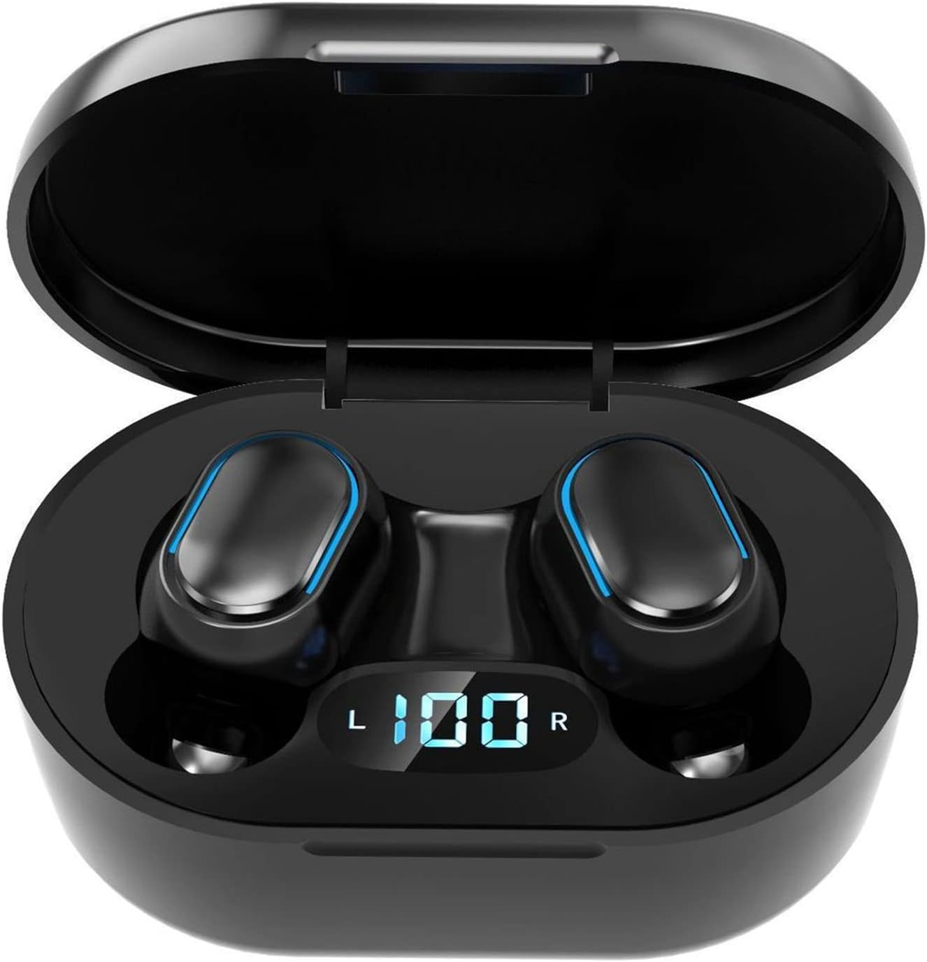 BT Gaming Earbud, Noise Cancelling Headphones with Charging Case, Wireless Headphones with Low Latency and Power LED Display, Sports Headphones for Online Meetings image number 5