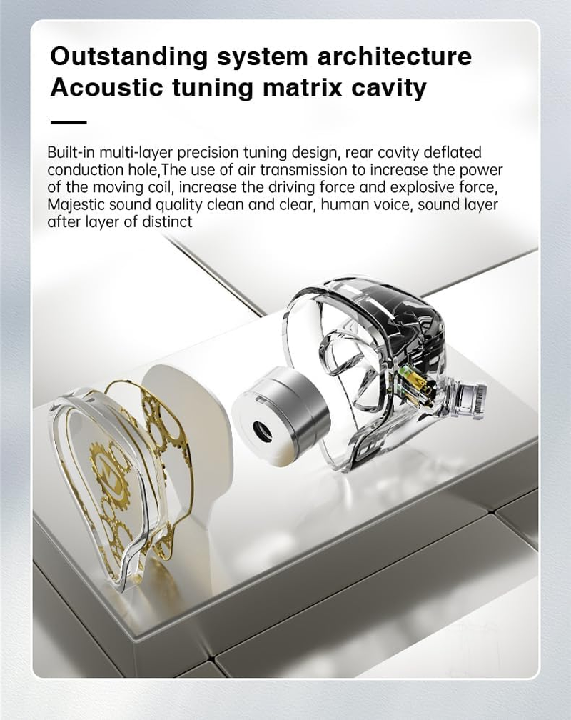 KAMINRUN ND Venus In-Ear Monitor Headphones, 10 Mm Double Magnetic Dynamic Driver IEM Earphones, Hifi Wired Gaming Earbuds, 2 Pin Detachable Cable (Without Mic, Black, 3.5 Mm Plug) image number 5