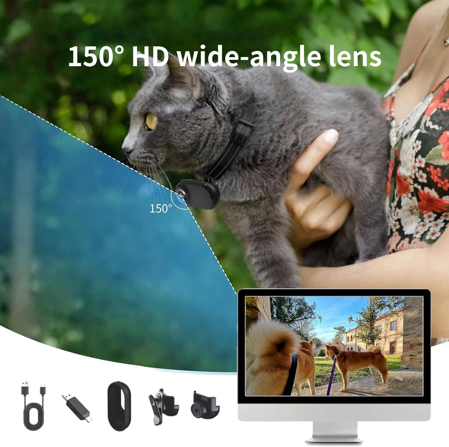 HUAJUN Mini Sports Camera 1080P with Magnetic Mount,360&deg; Thumb Action Camera,0.96-Inch Full View HD Screen,Wide Angle 150&deg; DV Helmet Cam for Outdoor Sports Cam for Traveling,Pet Walking