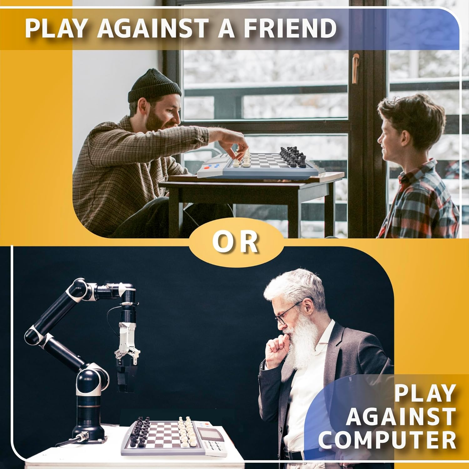 Icore Magnet Chess Sets Board Game, Electronics Travel Talking Checkers Master Pro 8 in 1, Portable Chessboard Tournament for Kids and Adults image number 5