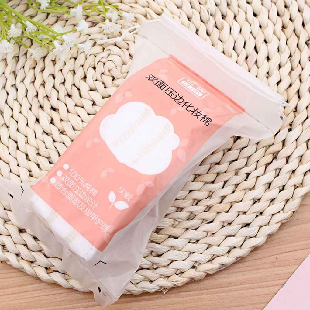 50 Pcs Double-Sided Pressed Cotton Pads Makeup Nail Polish Remover Wipes Hydropathic Compress Cotton Facial Puff