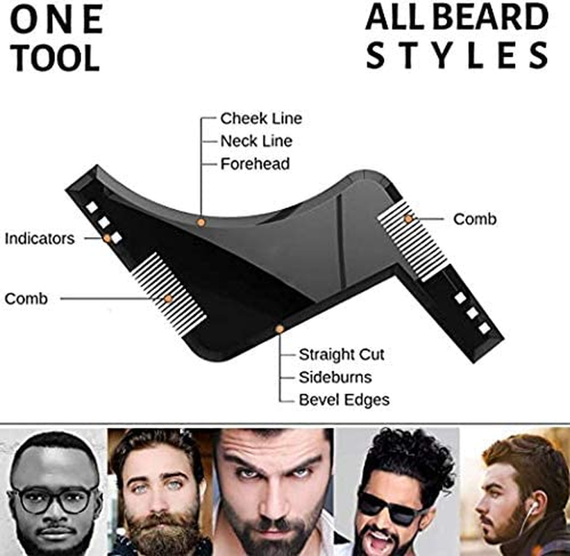 Ashintar Beard Shaper,Beard Shaping Tool Template,Double-Sided Beard Comb Facial Hair Trimmer for Men image number 5