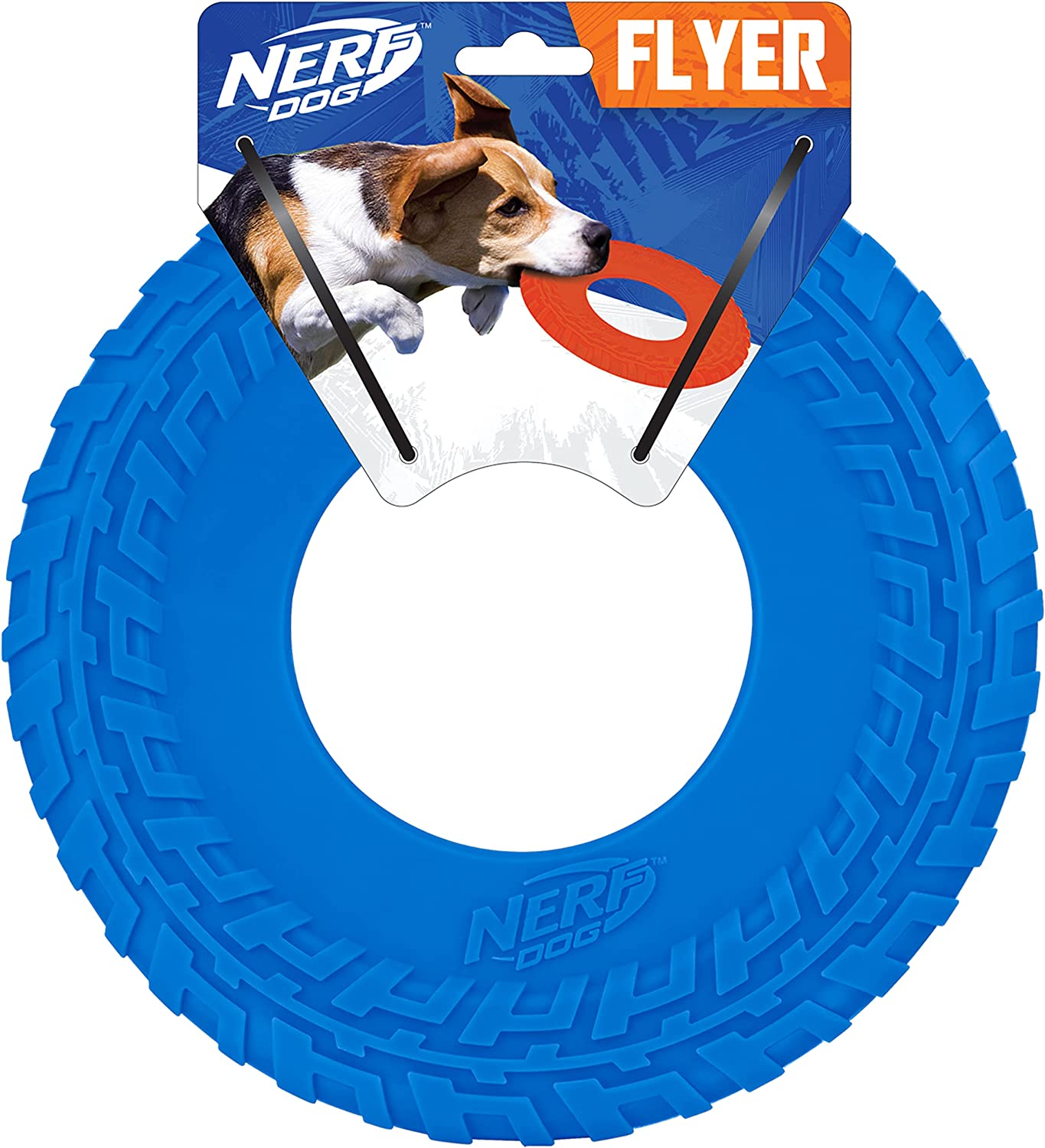 Nerf Dog 10In Tire Flyer: Blue, Dog Toy image number 1