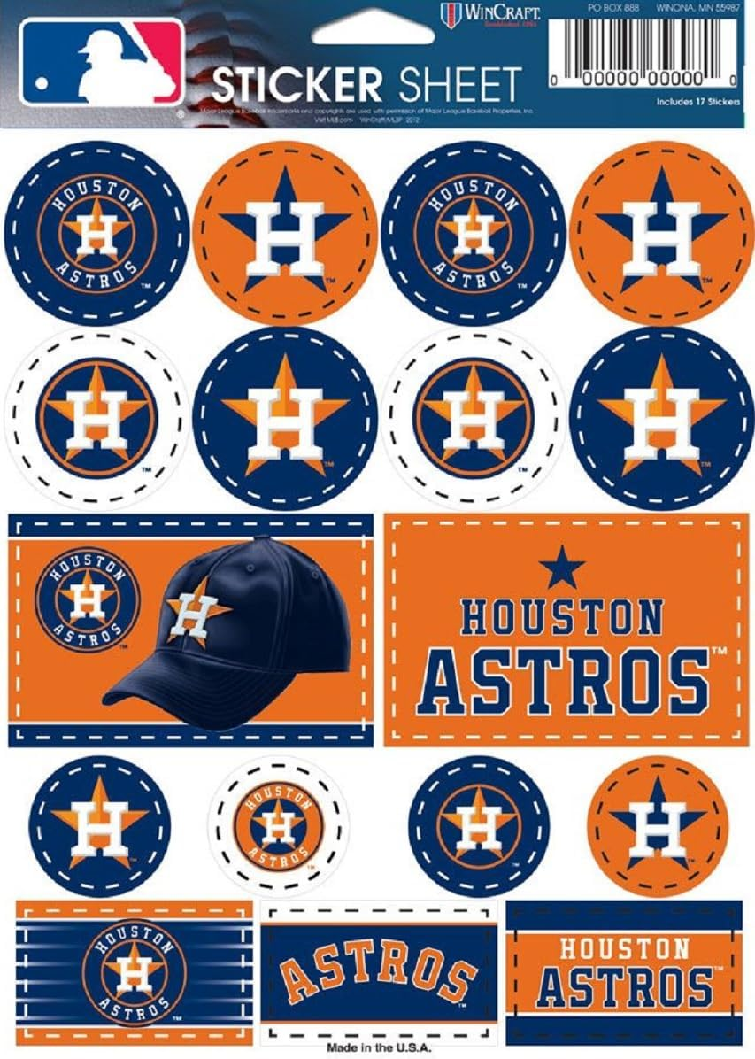 (Houston Astros, 13Cm X 18Cm ) - MLB Vinyl Sticker Sheet image number 3